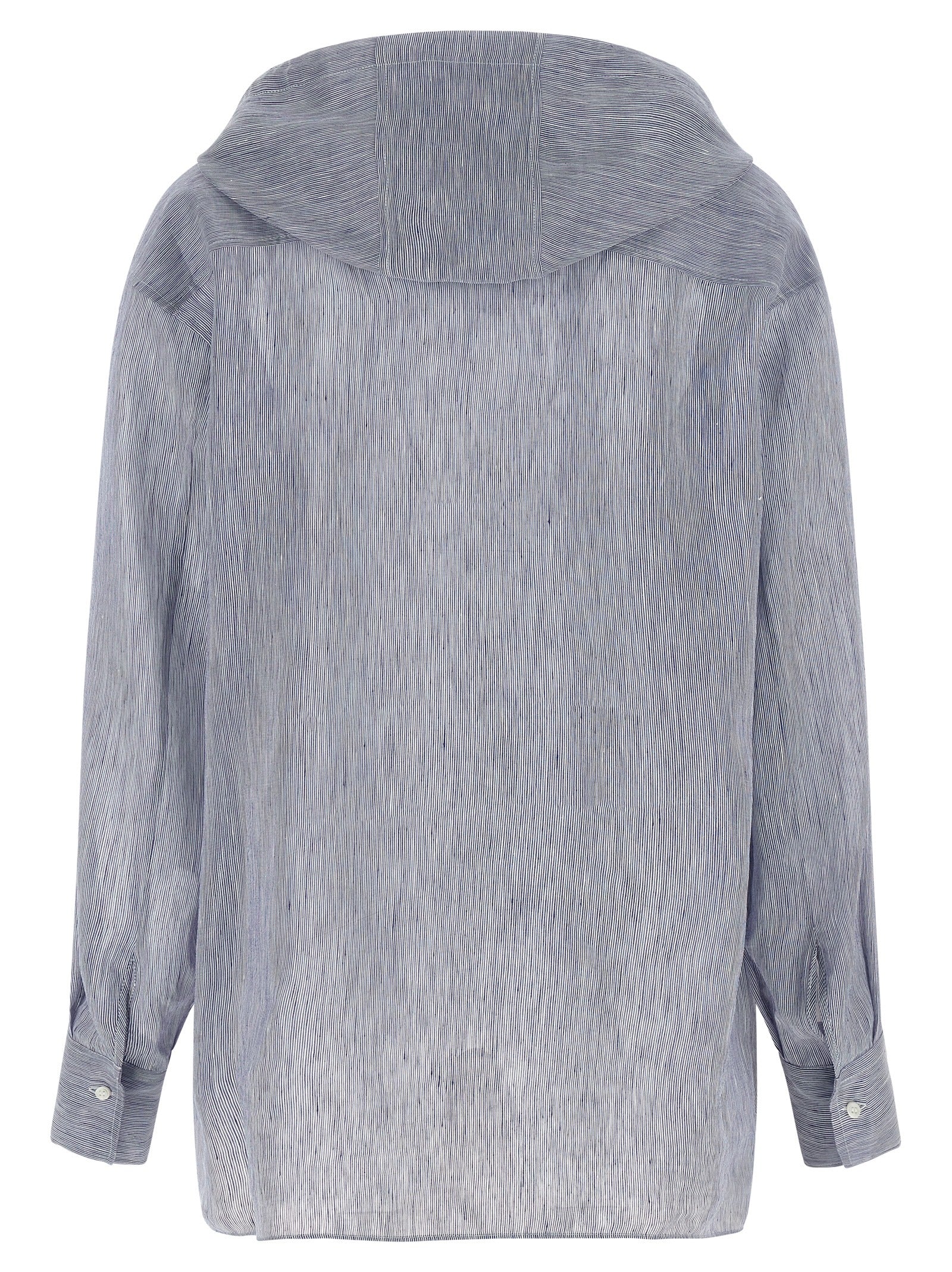 Brunello Cucinelli Blue Linen Blouse