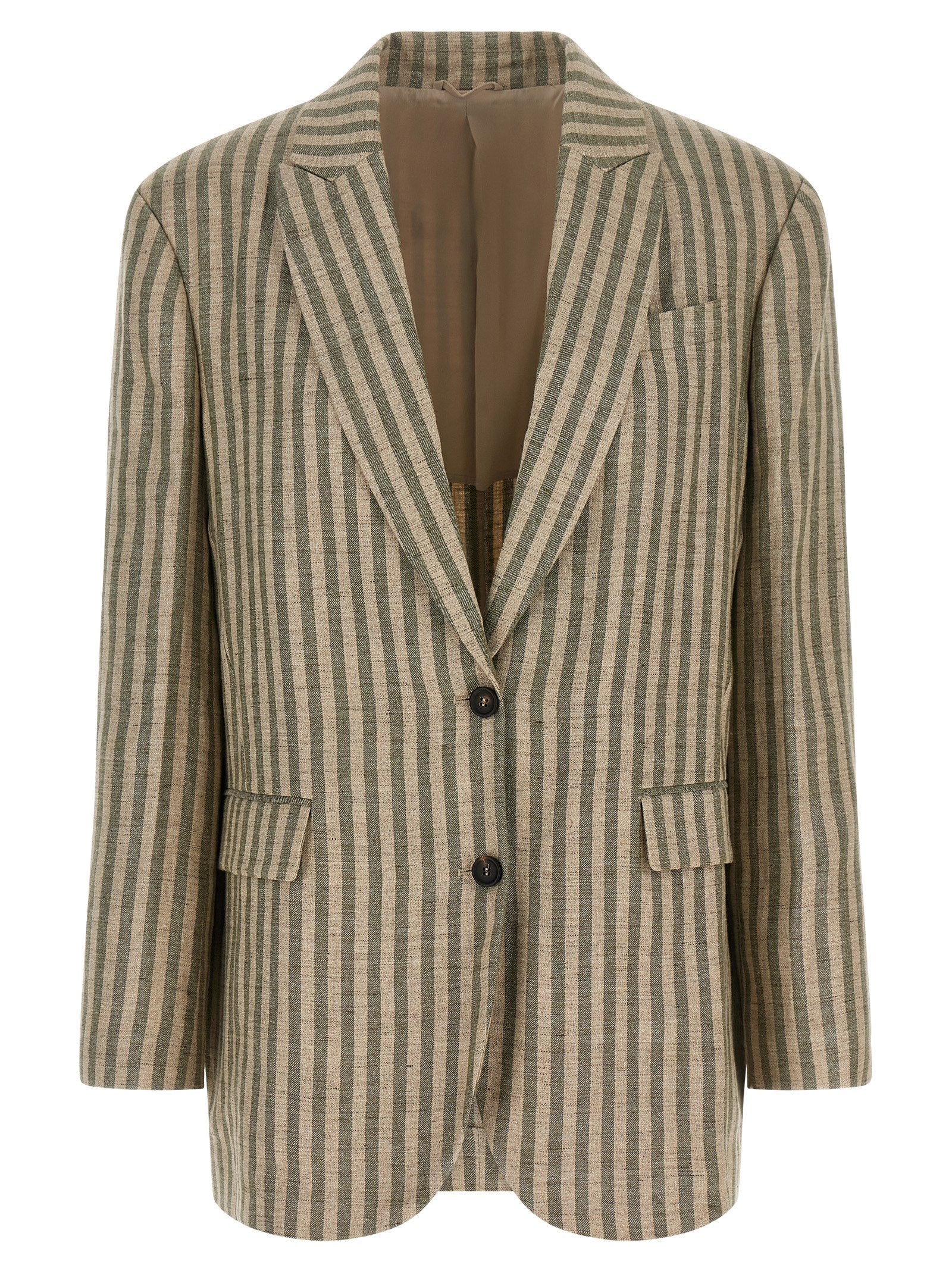Brunello Cucinelli Bicolor Linen Blazer