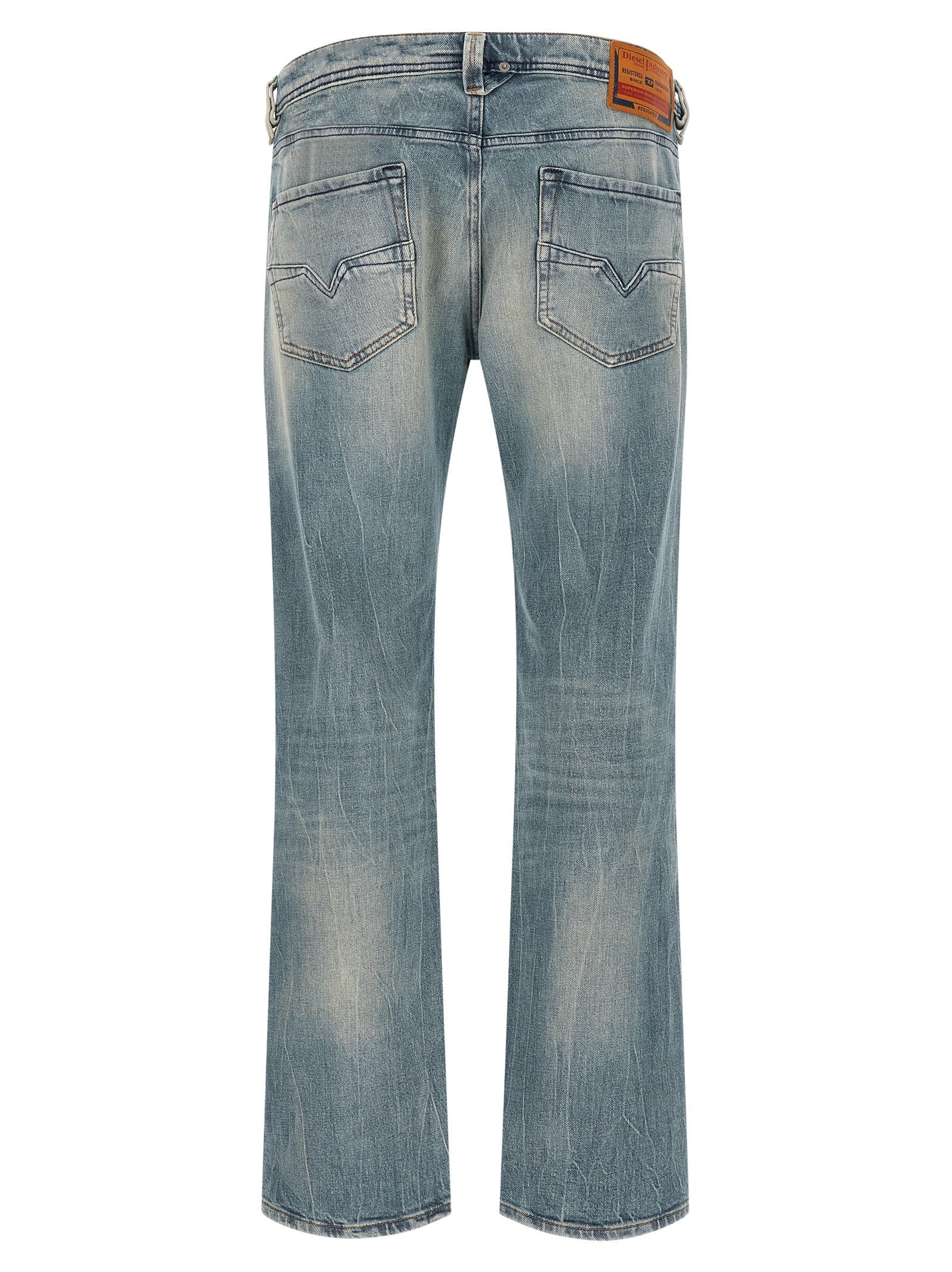 Diesel Blue Cotton Straight-Leg Jeans
