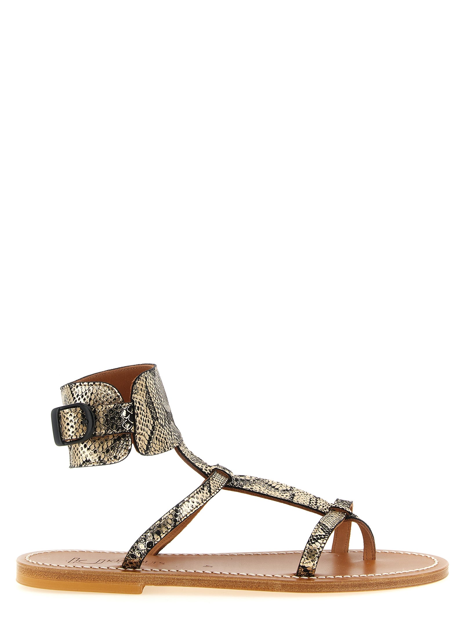 K.JACQUES SAINT TROPEZ Gray Goatskin Flat Sandals
