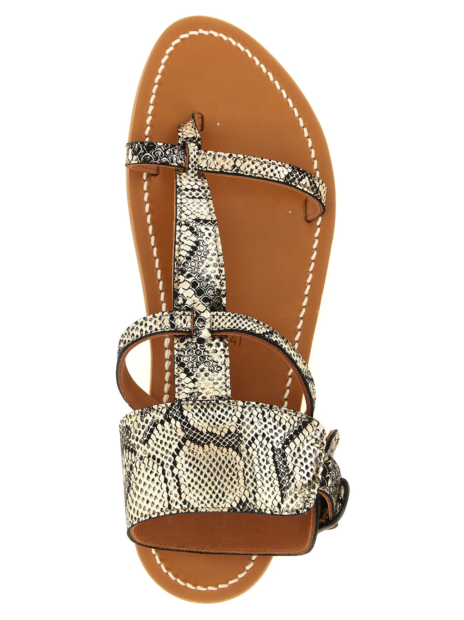 K.JACQUES SAINT TROPEZ Gray Goatskin Flat Sandals