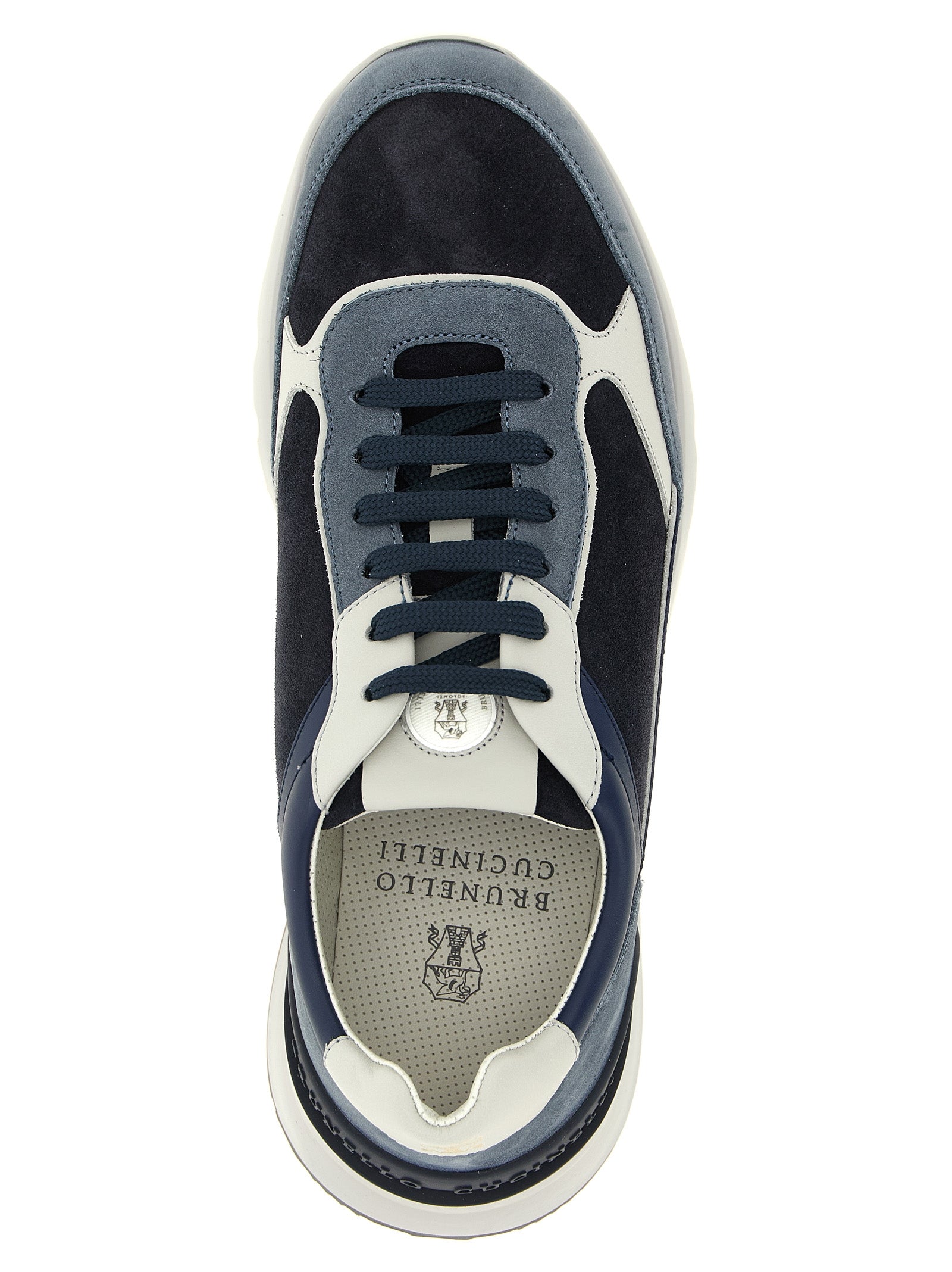 Brunello Cucinelli Blue Calfskin Athletic Sneakers