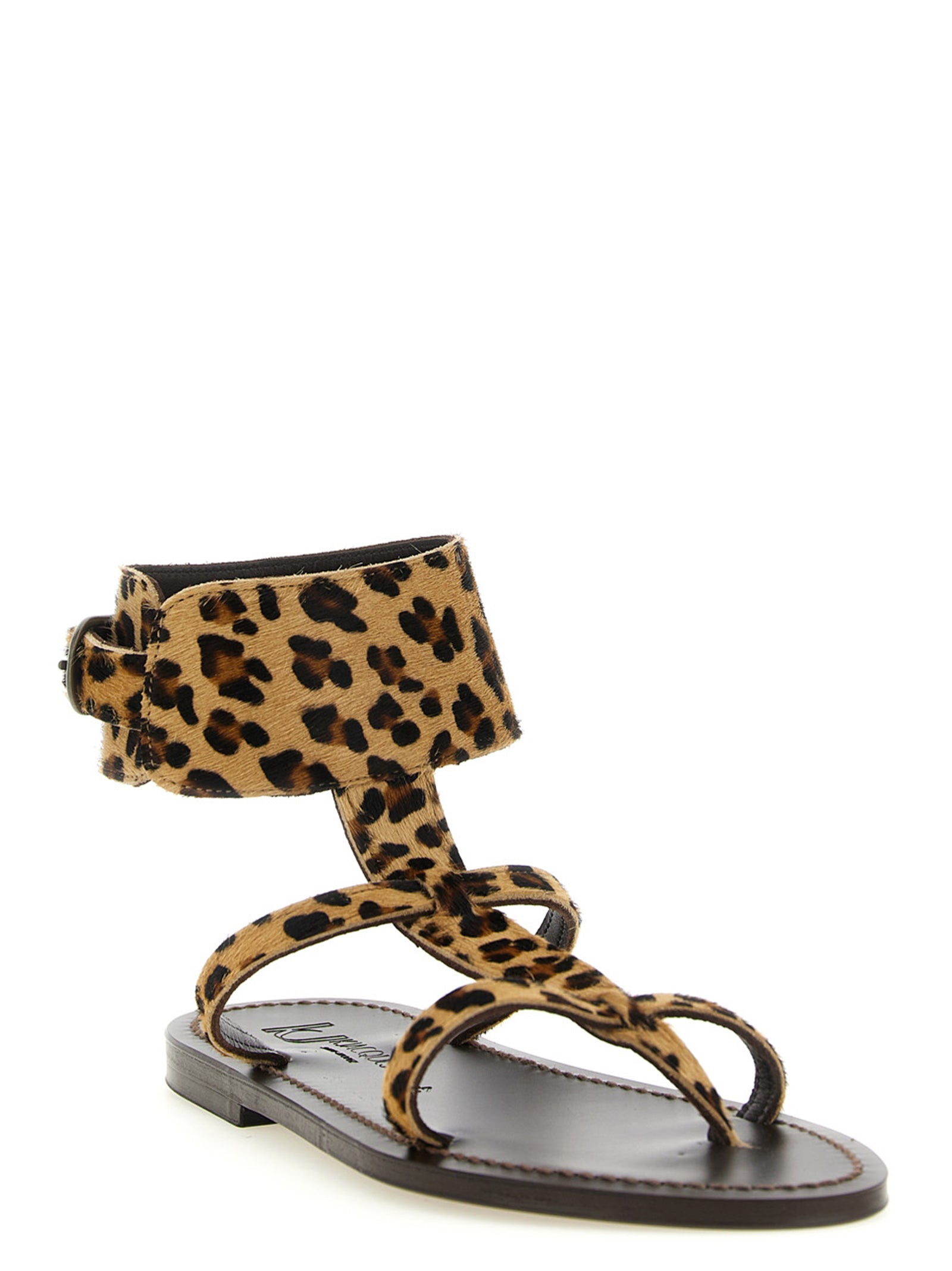 K.JACQUES SAINT TROPEZ Brown Cowhide Flat Sandals
