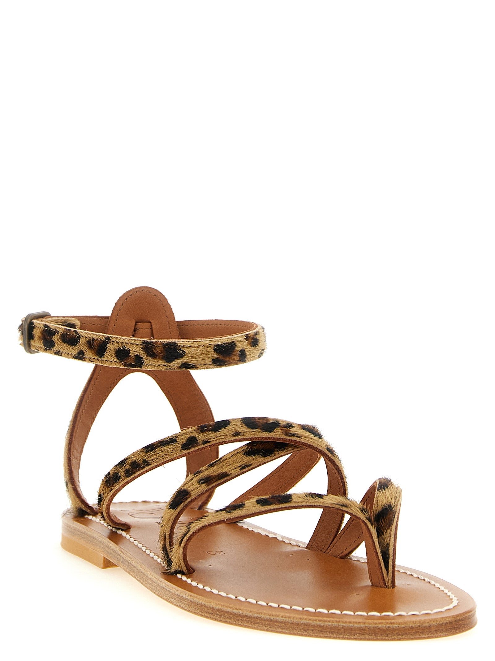 K.JACQUES SAINT TROPEZ Brown Cowhide Flat Sandals
