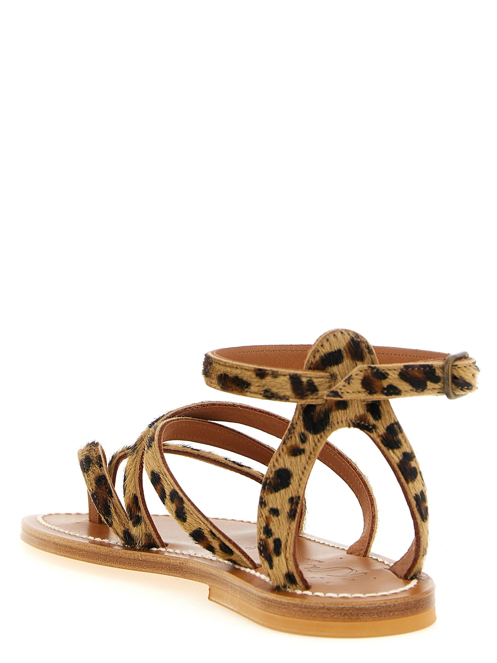 K.JACQUES SAINT TROPEZ Brown Cowhide Flat Sandals