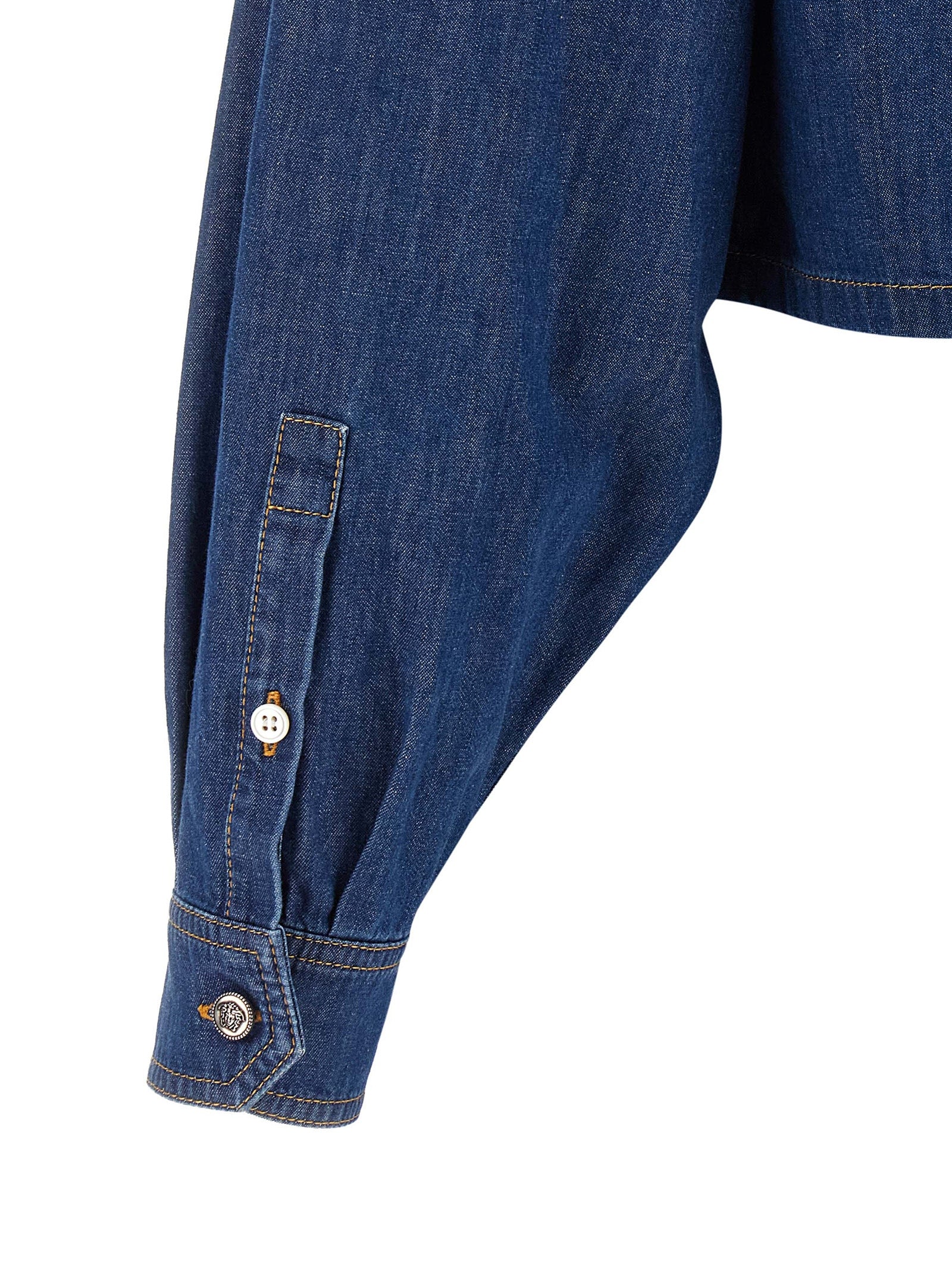 Versace Blue Cotton Blouse