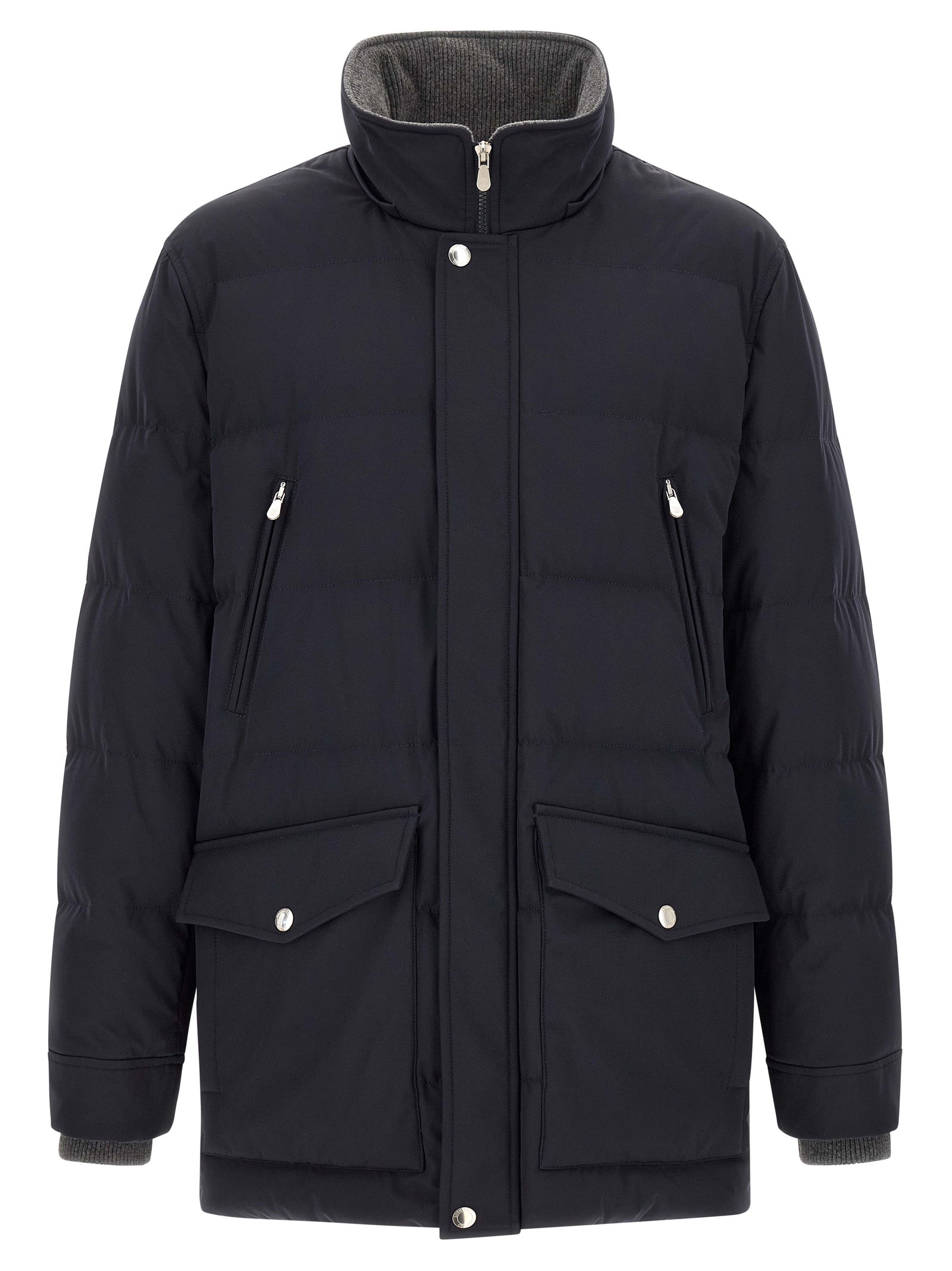 Brunello Cucinelli Blue Polyamide Parka