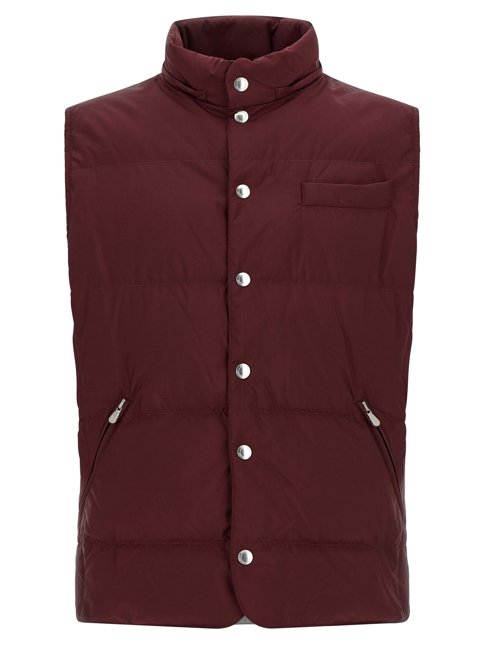Brunello Cucinelli Bordeaux Polyester Sleeveless Jacket