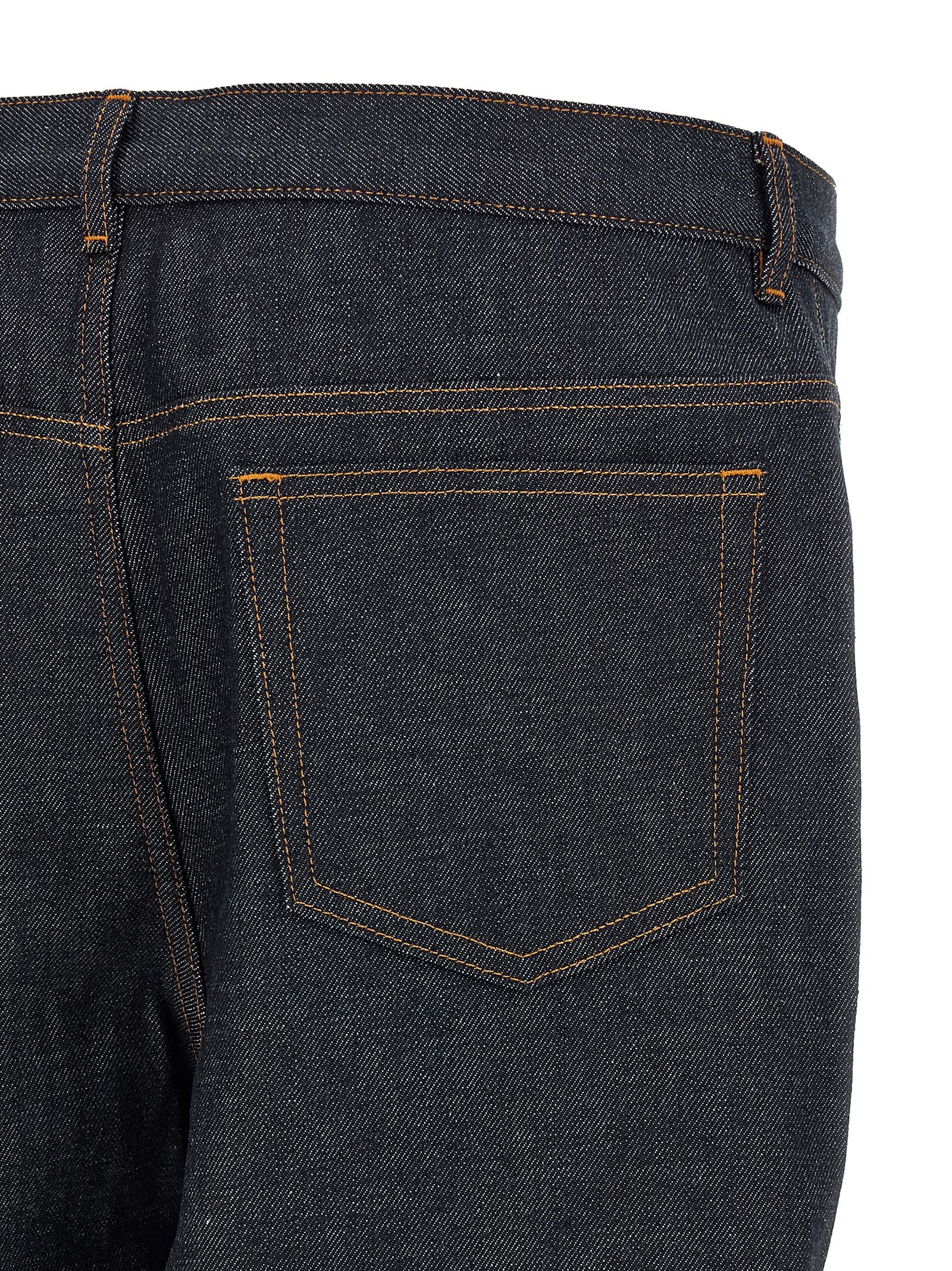 A.P.C. Blue Cotton Relaxed Fit Jeans