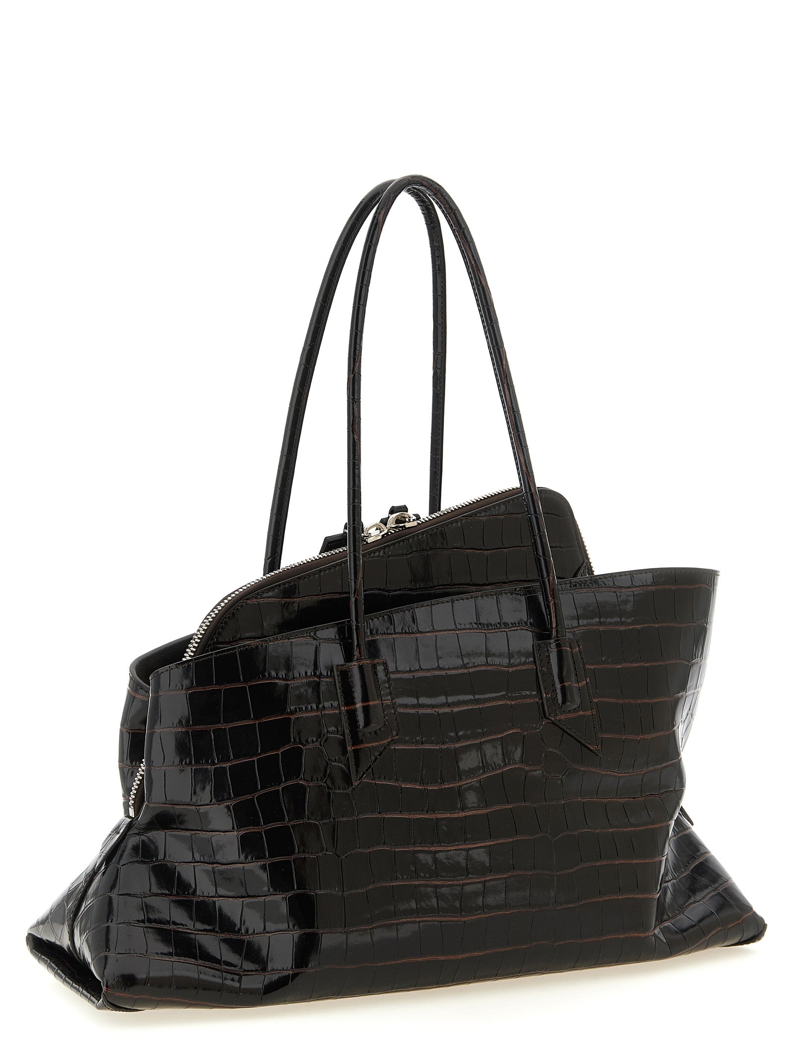 The Attico Brown Bovine Leather Shoulder Bag