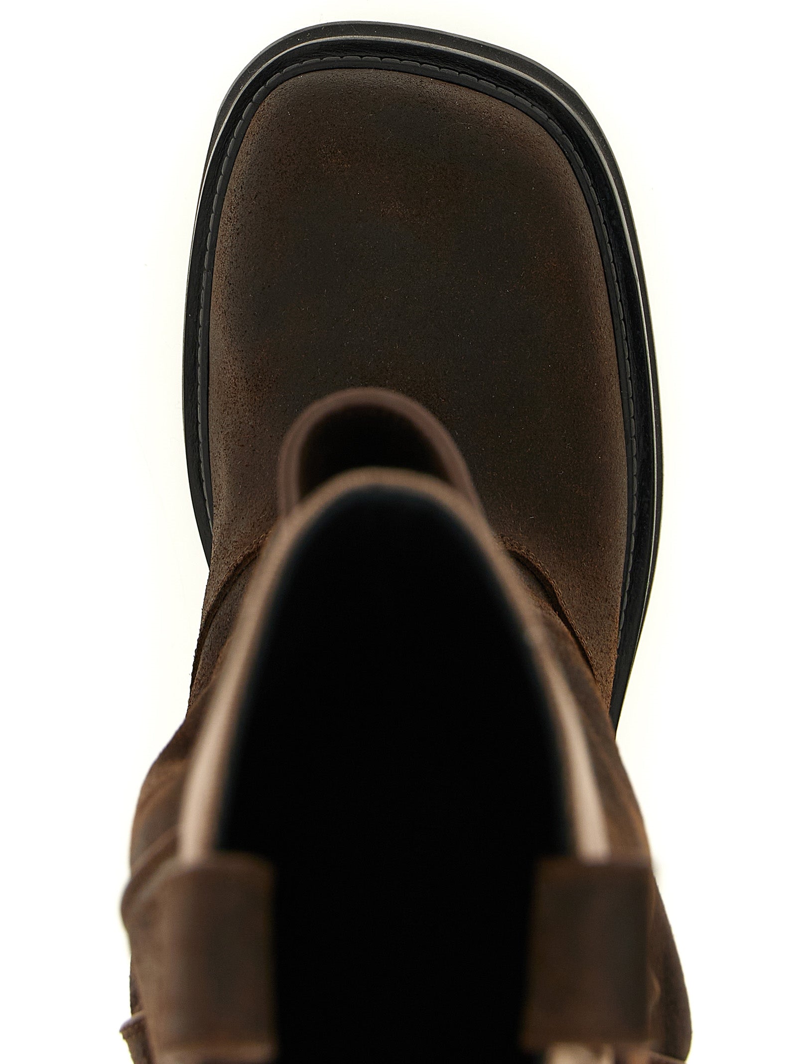 The Attico Brown Calf Leather Bos Taurus Over The Knee