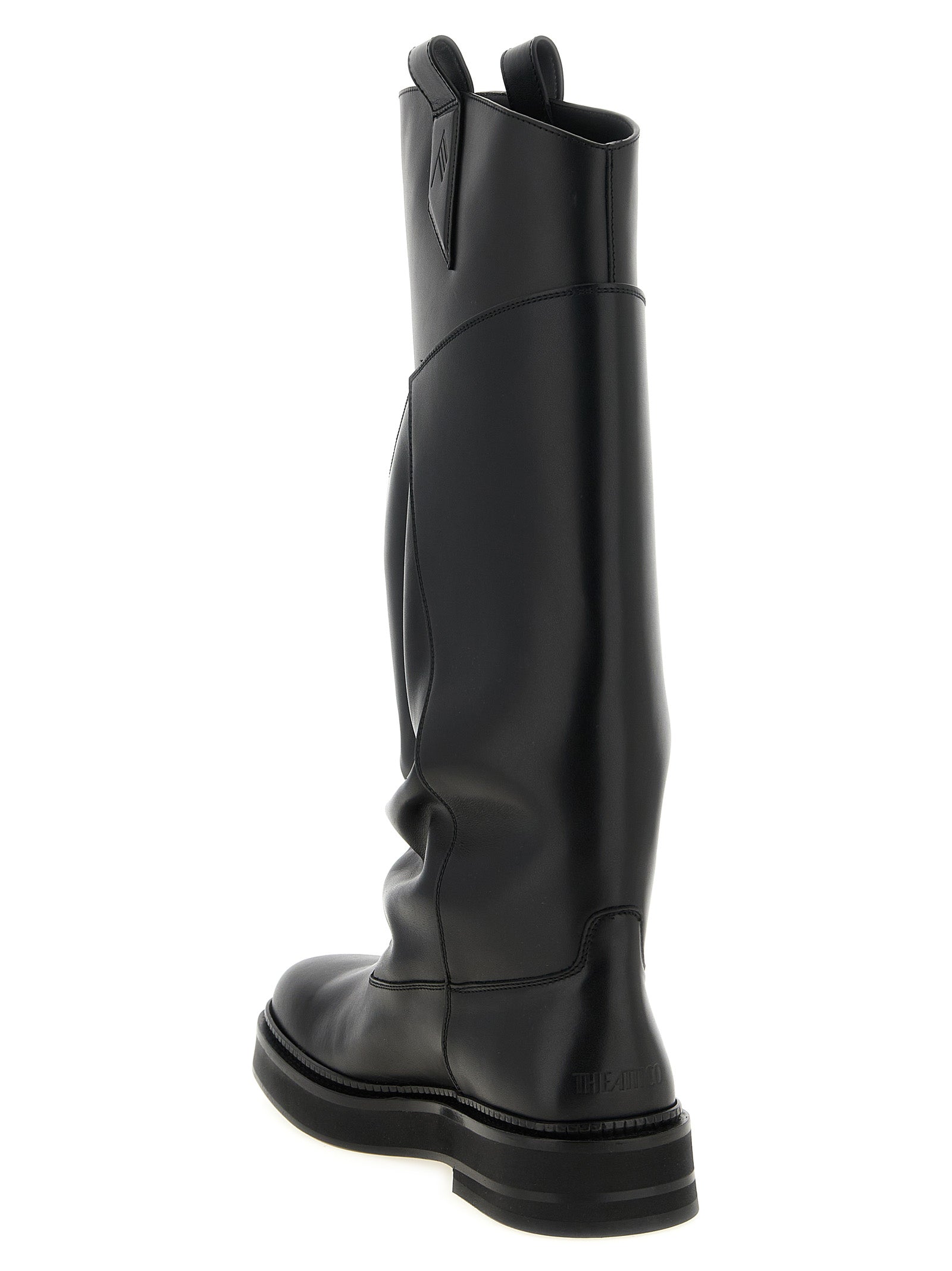 The Attico Black Calfskin Over The Knee