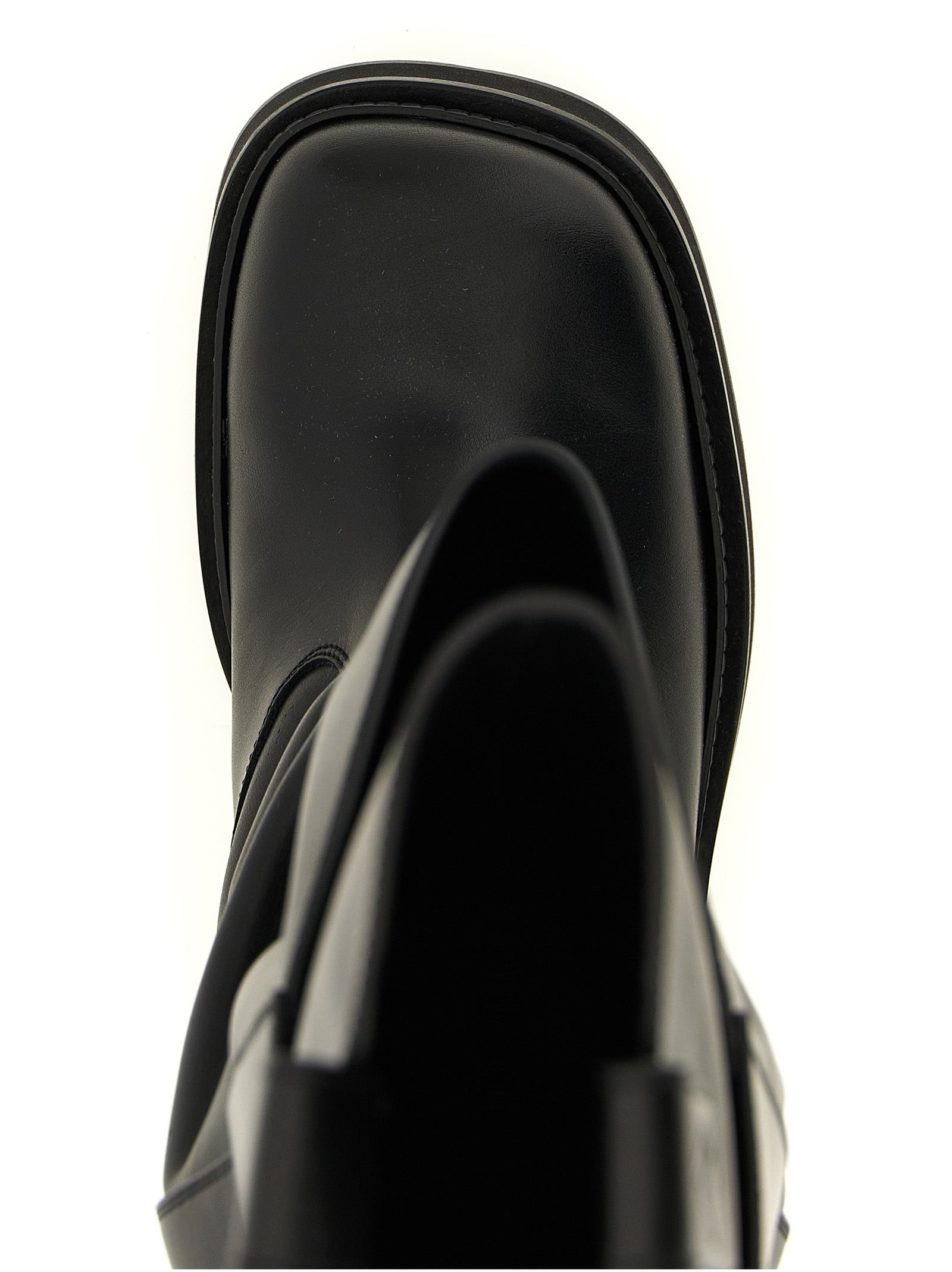 The Attico Black Calfskin Over The Knee