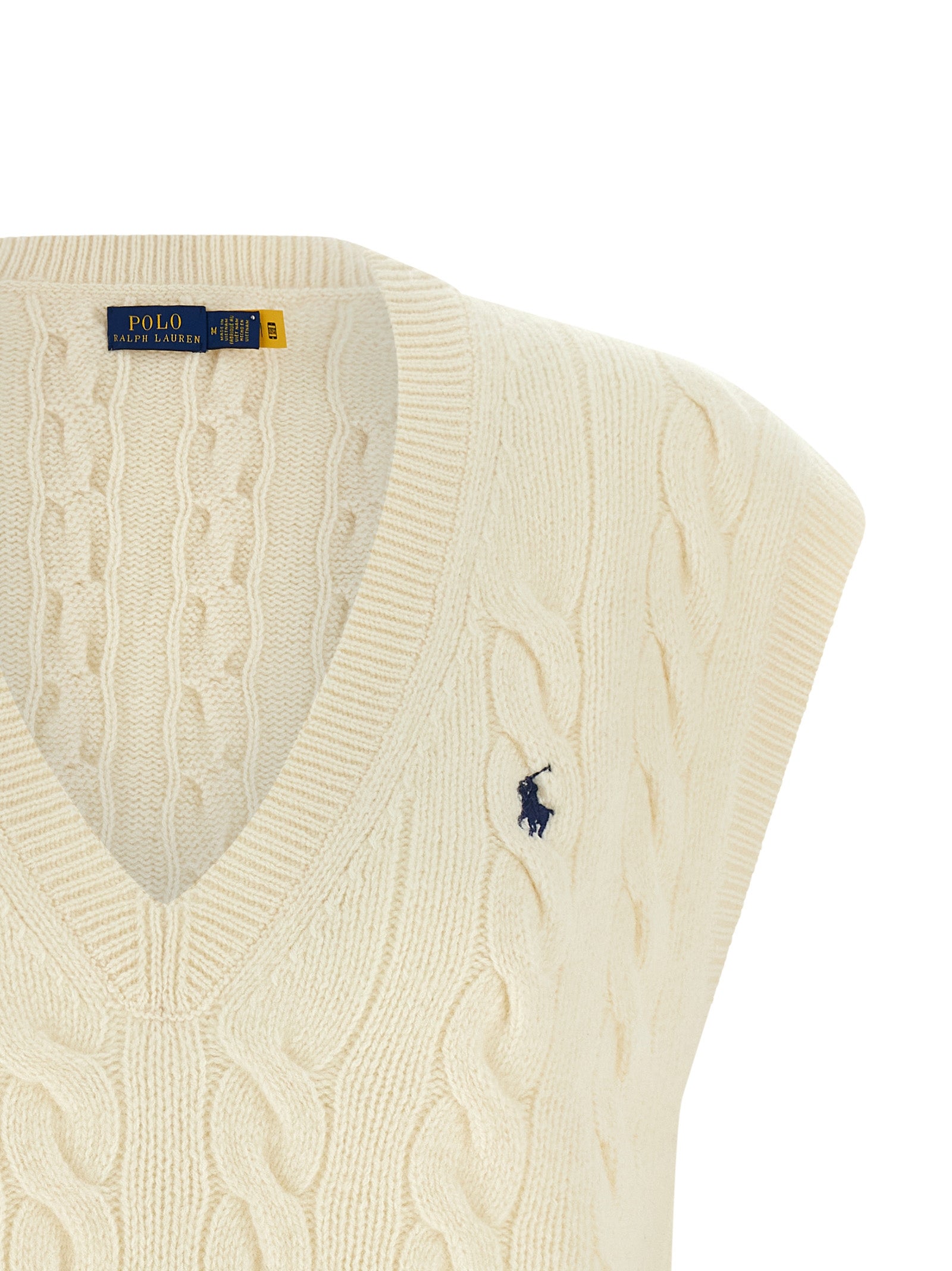 Polo Ralph Lauren White Wool Sleeveless Jacket