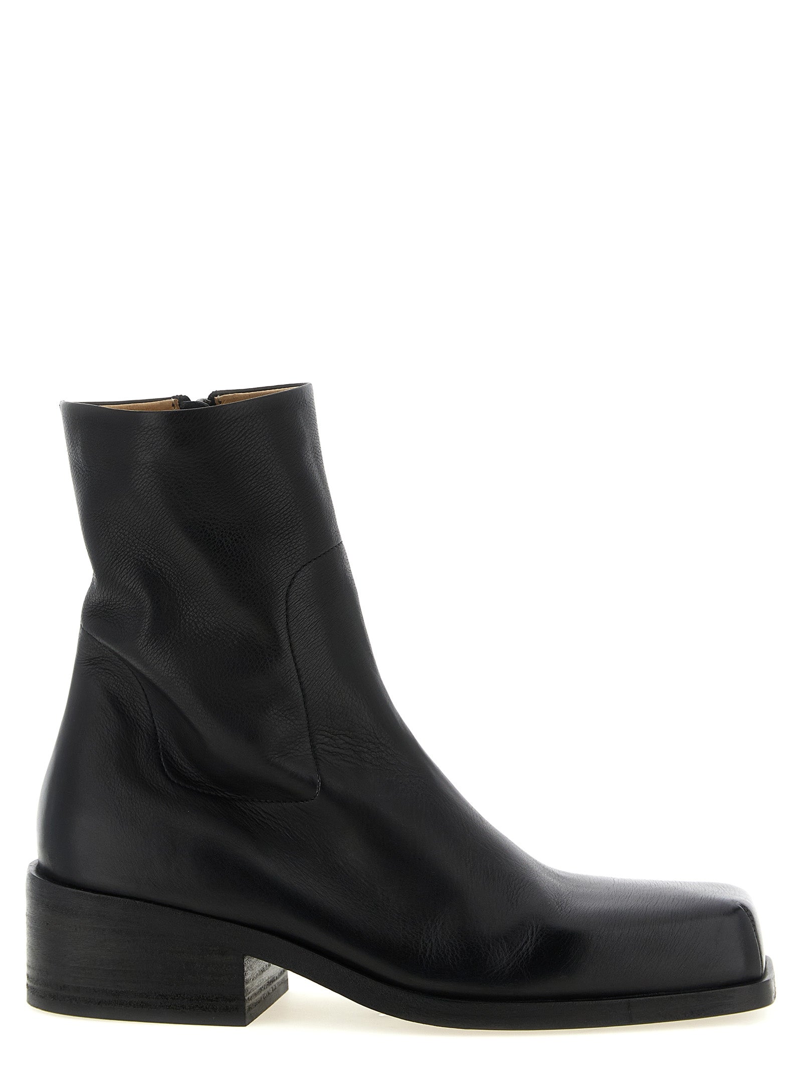 Marsell Black Calfskin Ankle Boots