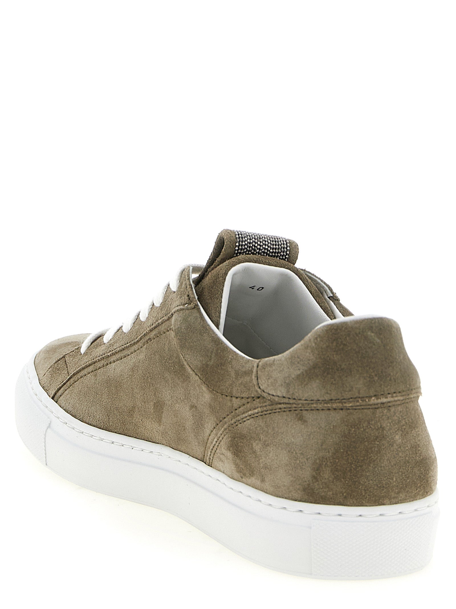 Brunello Cucinelli Gray Calfskin Low Top Sneakers