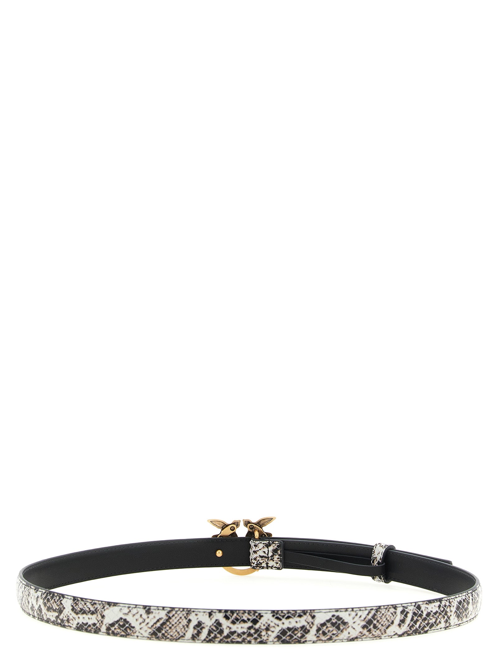 PINKO Gray Calfskin Thin Belt