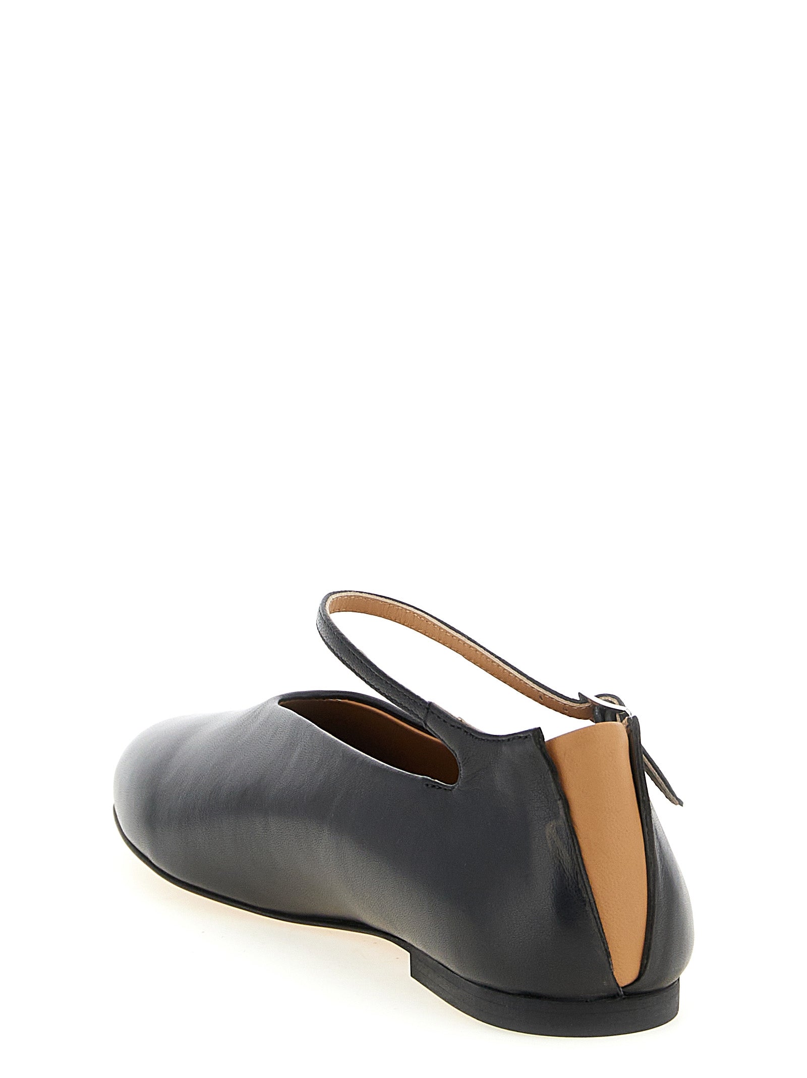 Jil Sander Black Calfskin Ballet Flats