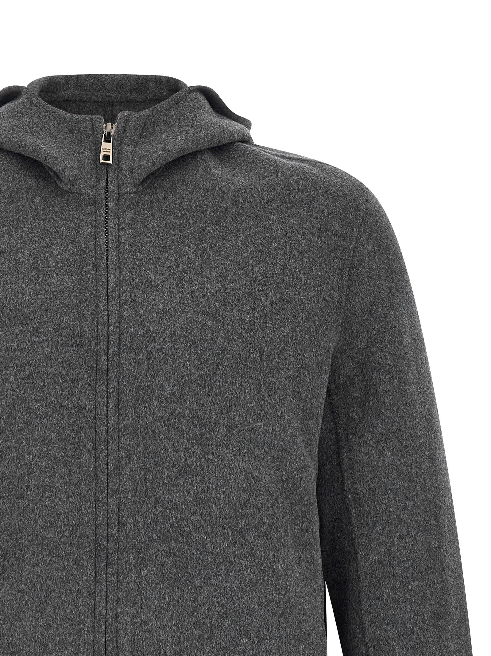 GIORGIO BRATO Gray Wool Full-Length Jacket