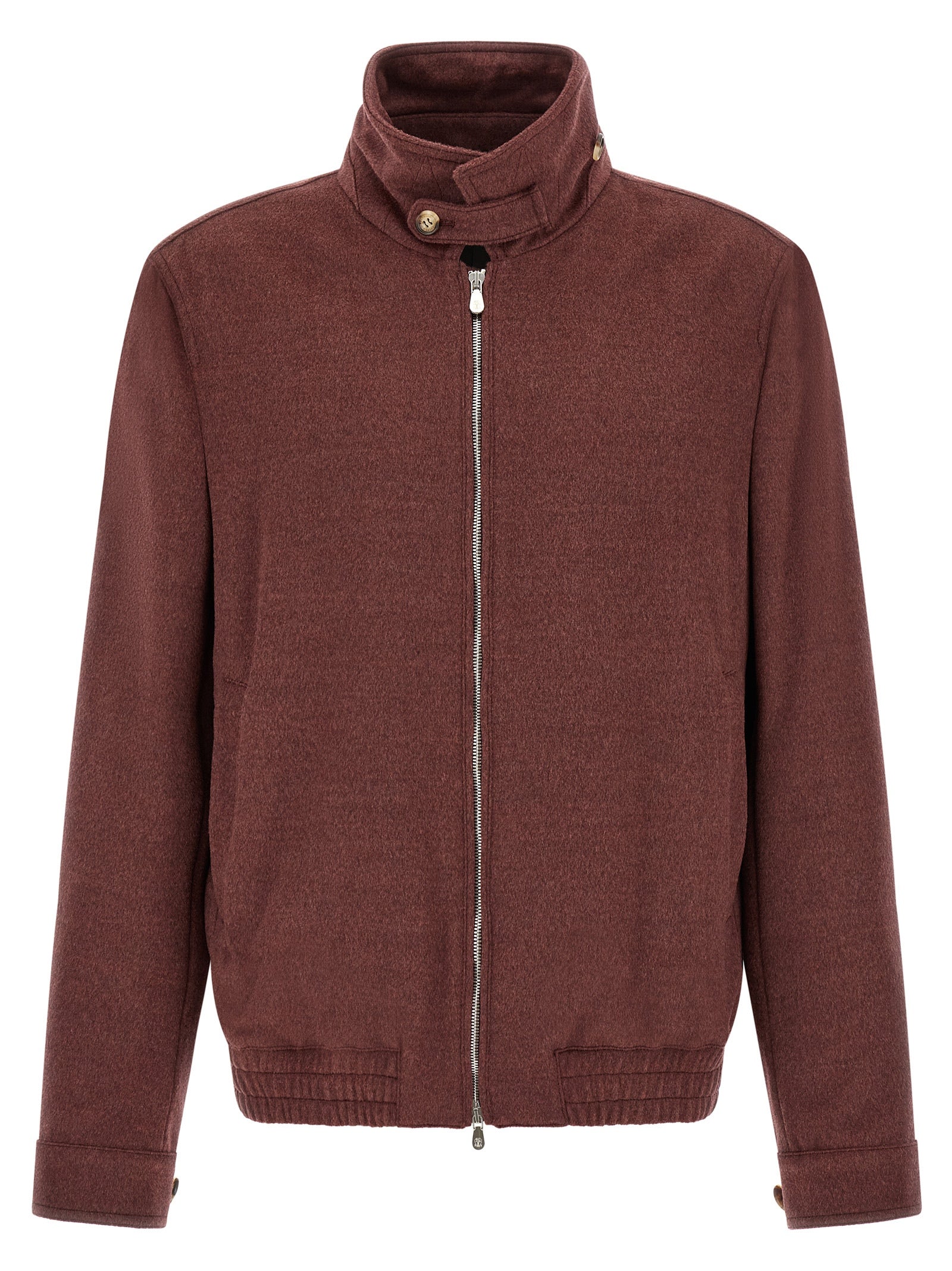 Brunello Cucinelli Bordeaux Virgin Wool Bomber