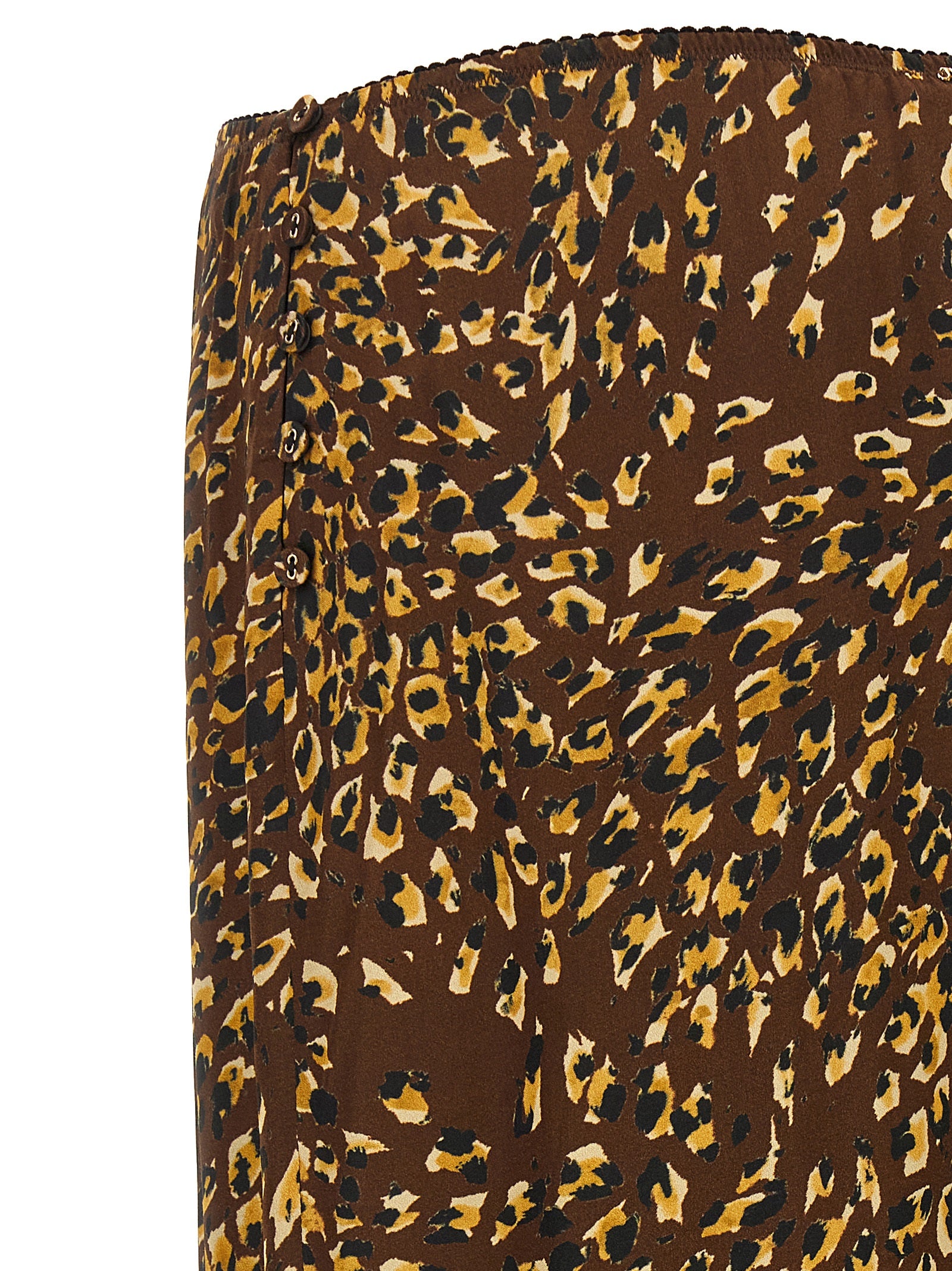 Twinset Brown Viscose Midi Skirt
