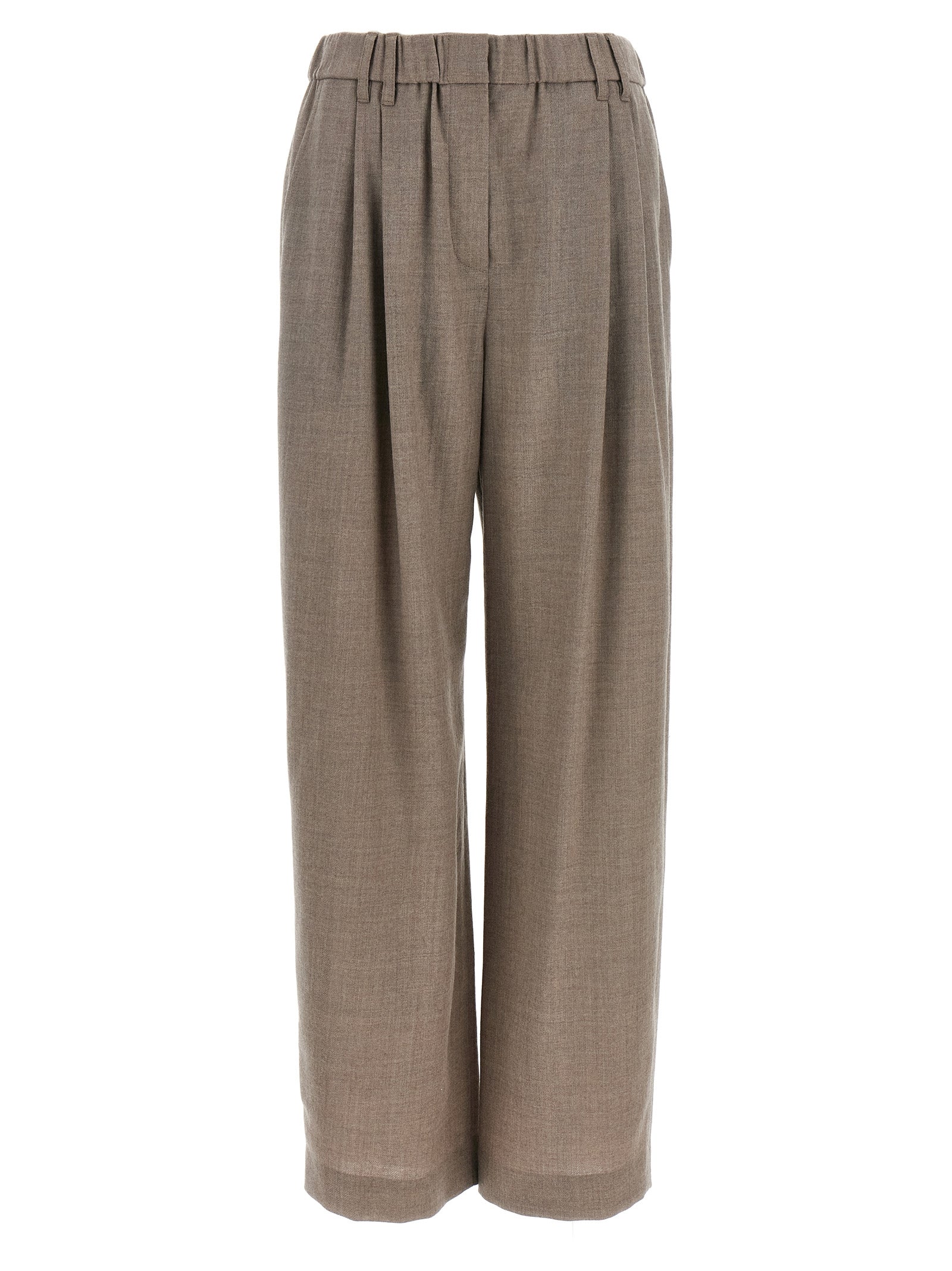 Brunello Cucinelli White Virgin Wool Casual Pants