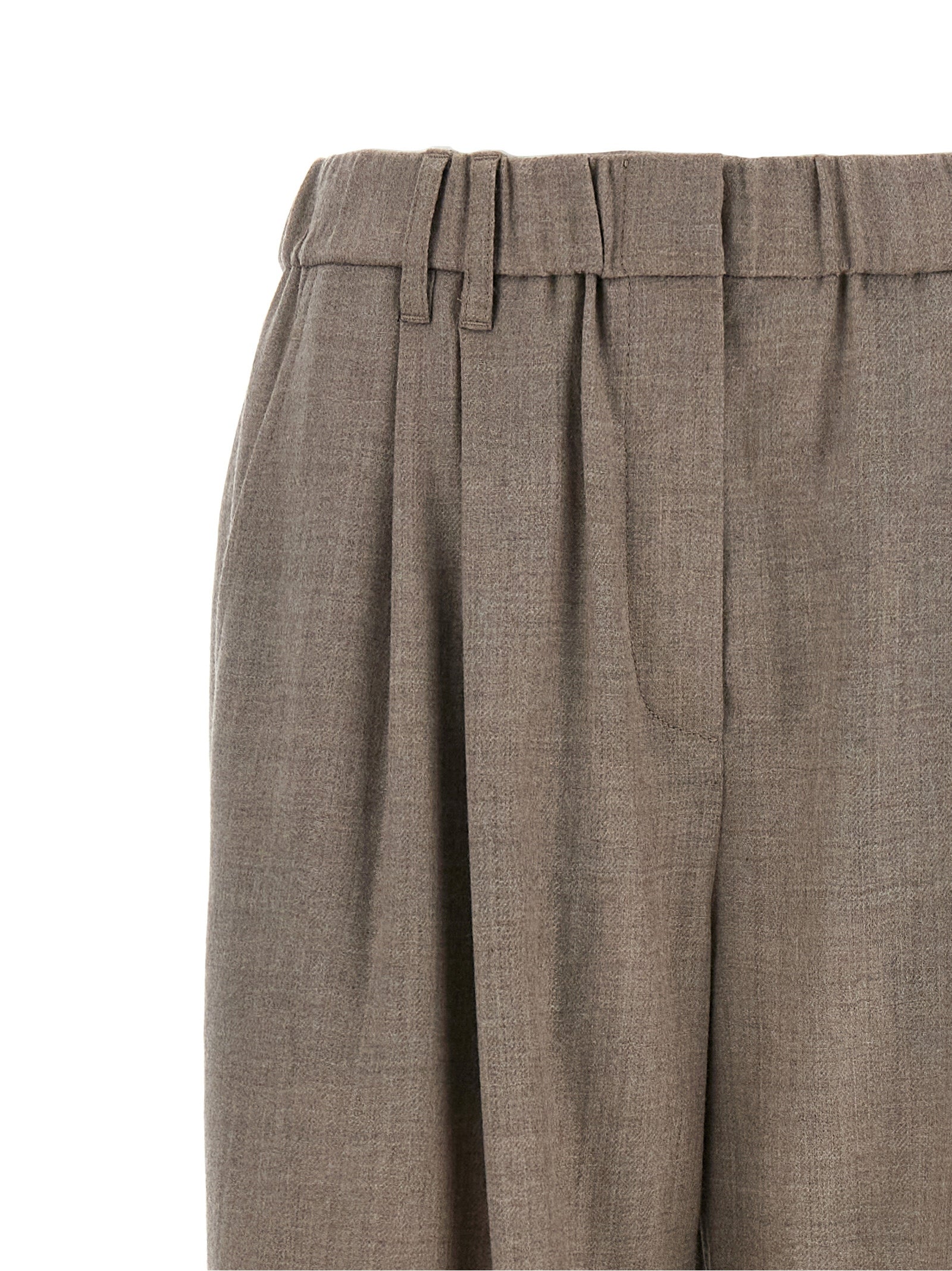Brunello Cucinelli White Virgin Wool Casual Pants