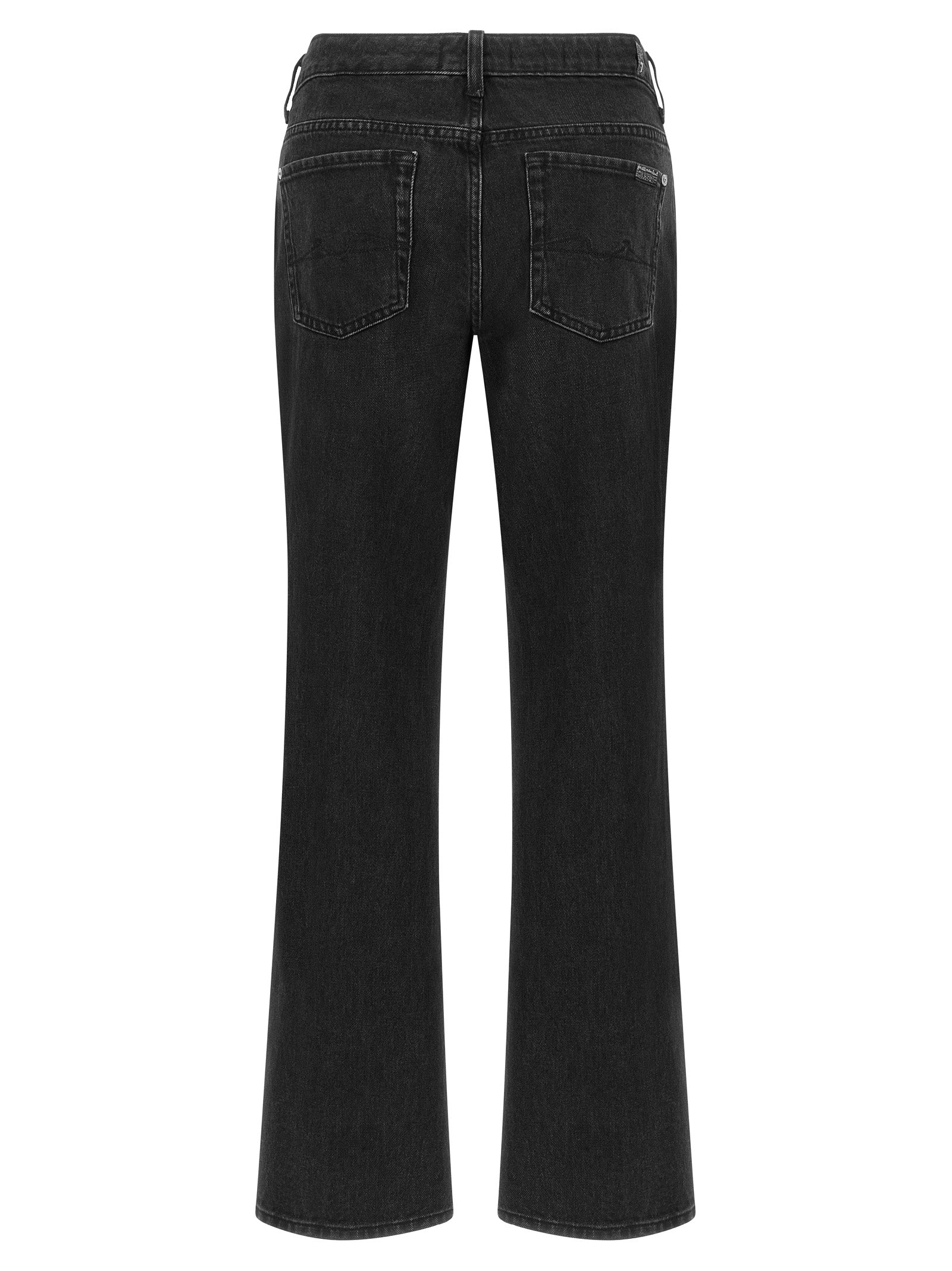 7 For All Mankind Black Cotton Flared Jeans