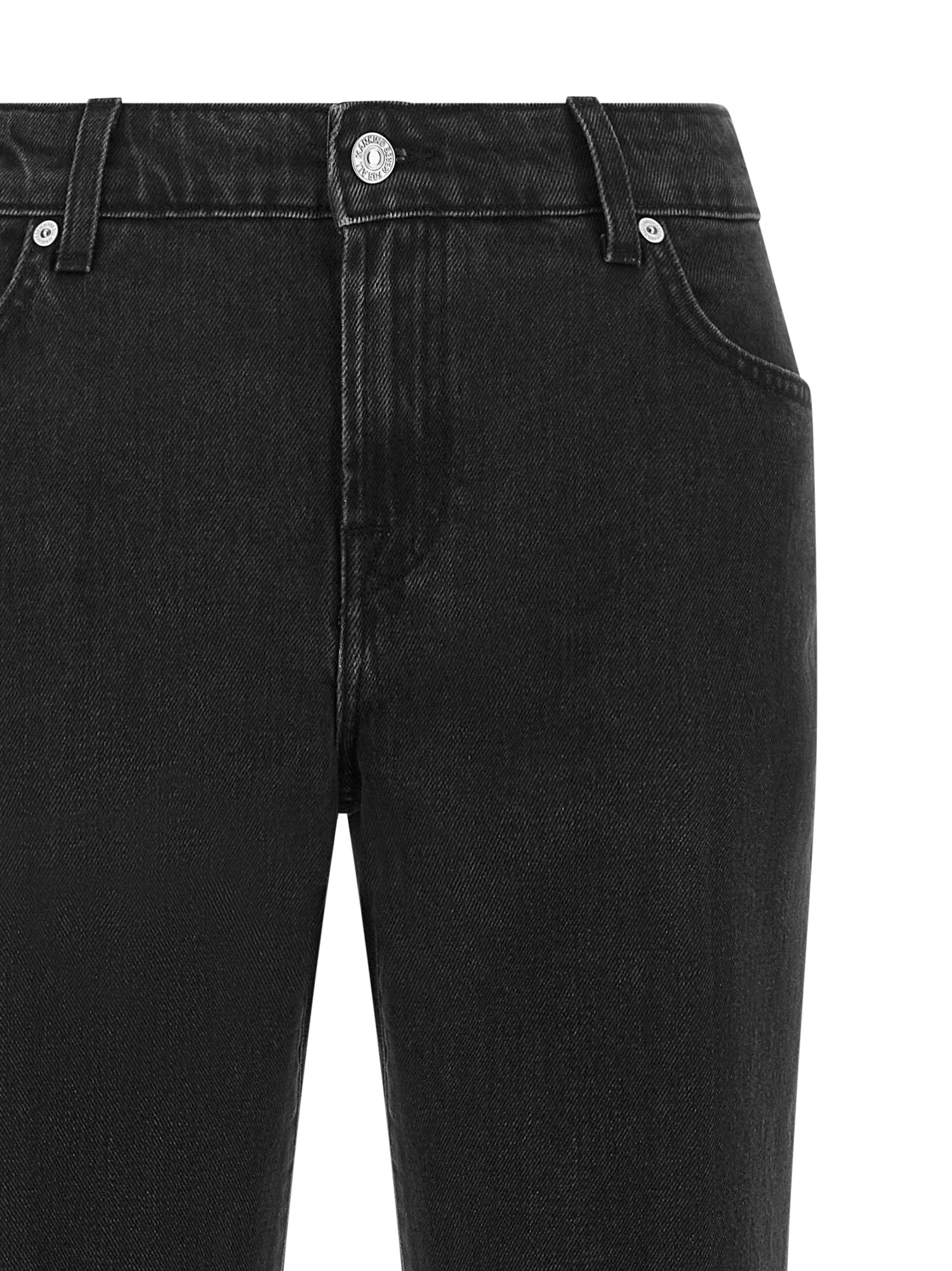 7 For All Mankind Black Cotton Flared Jeans