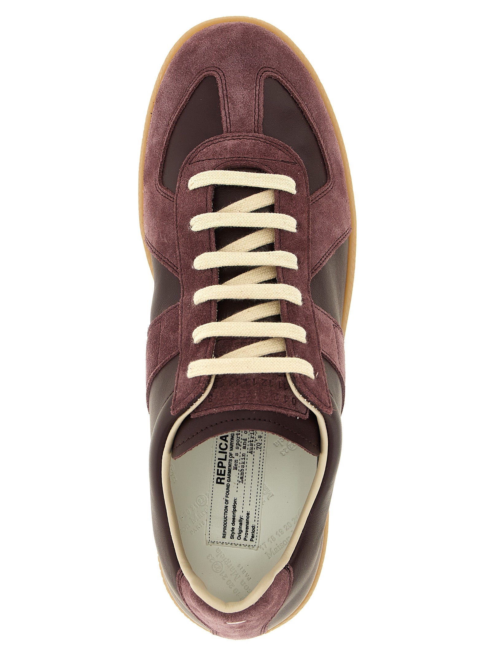 Maison Margiela Bordeaux Calfskin Low Top Sneakers