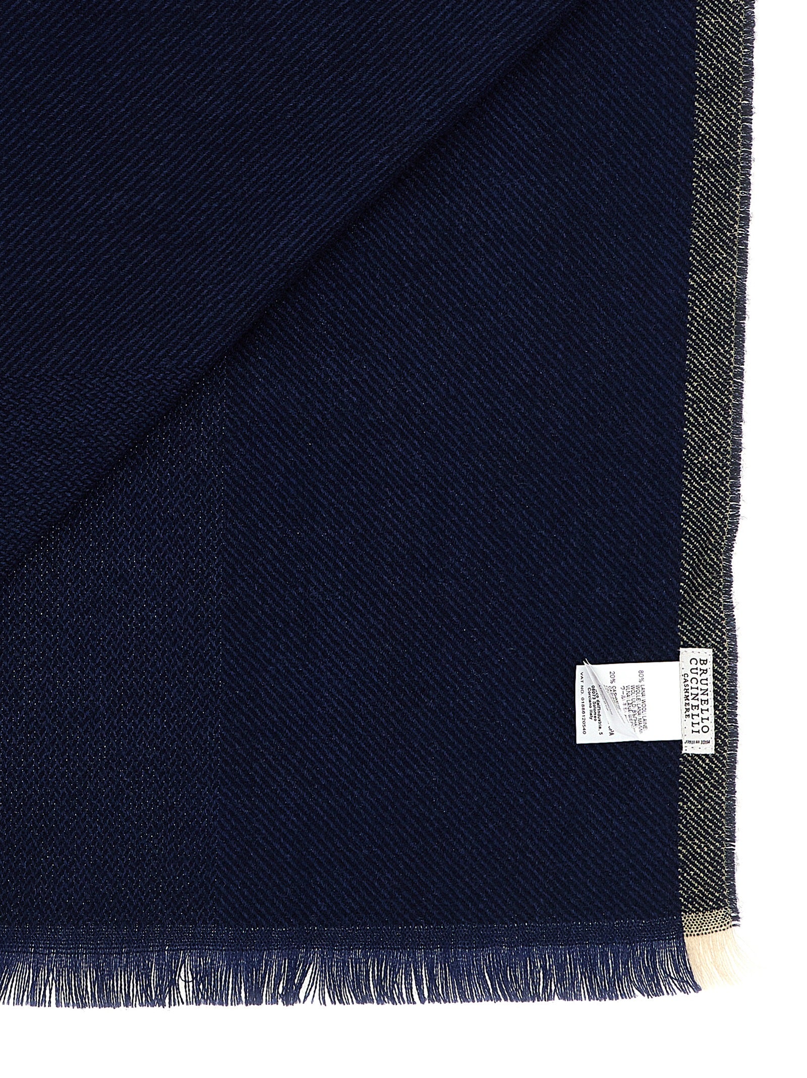 Brunello Cucinelli Blue Wool Scarf
