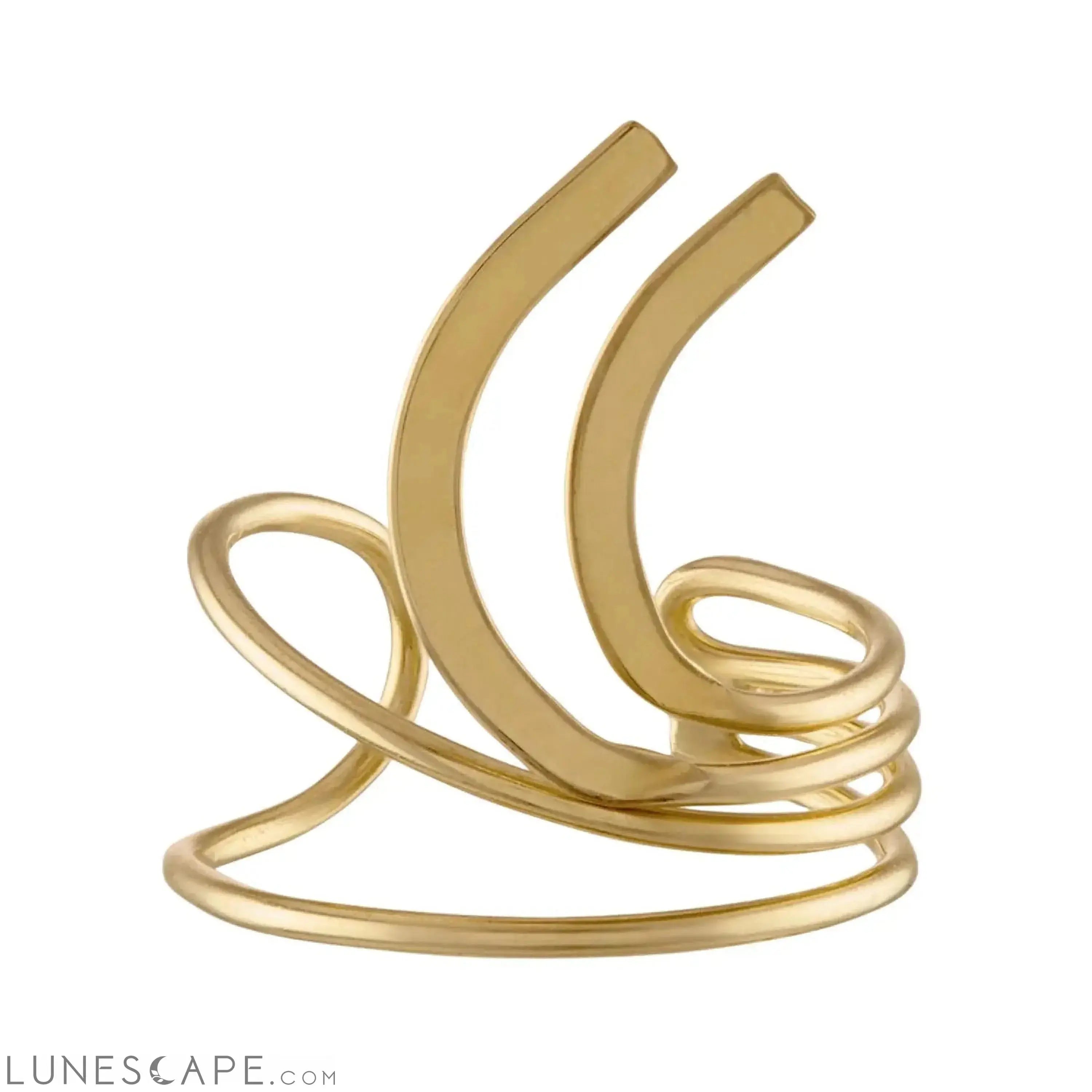 10K Solid Gold Fancy Ear Cuff LUNESCAPE