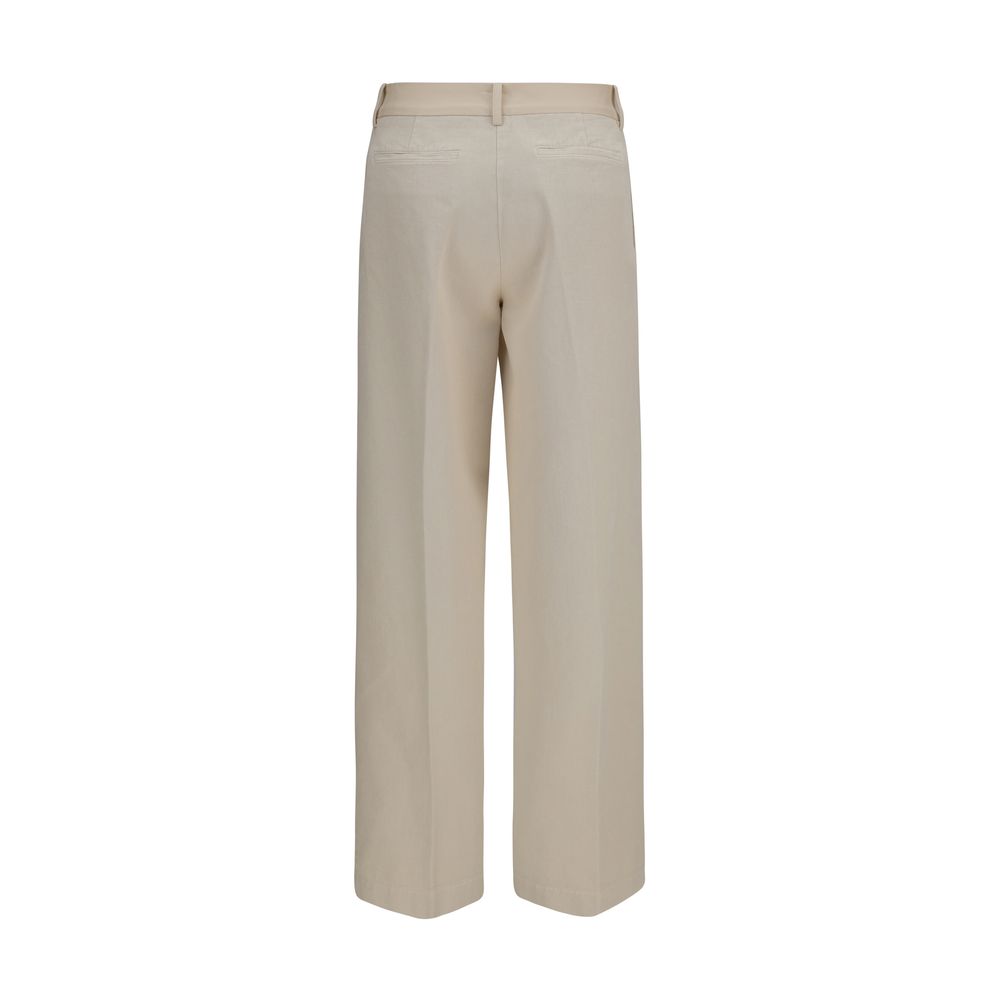 Forte_Forte Beige Cotton Chino Pants