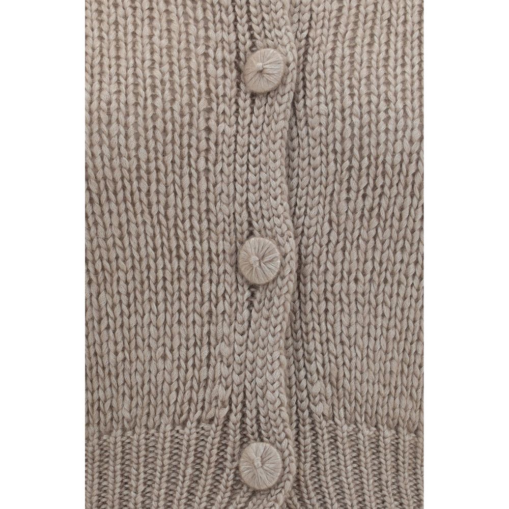 Forte_Forte Beige Silk Cardigan
