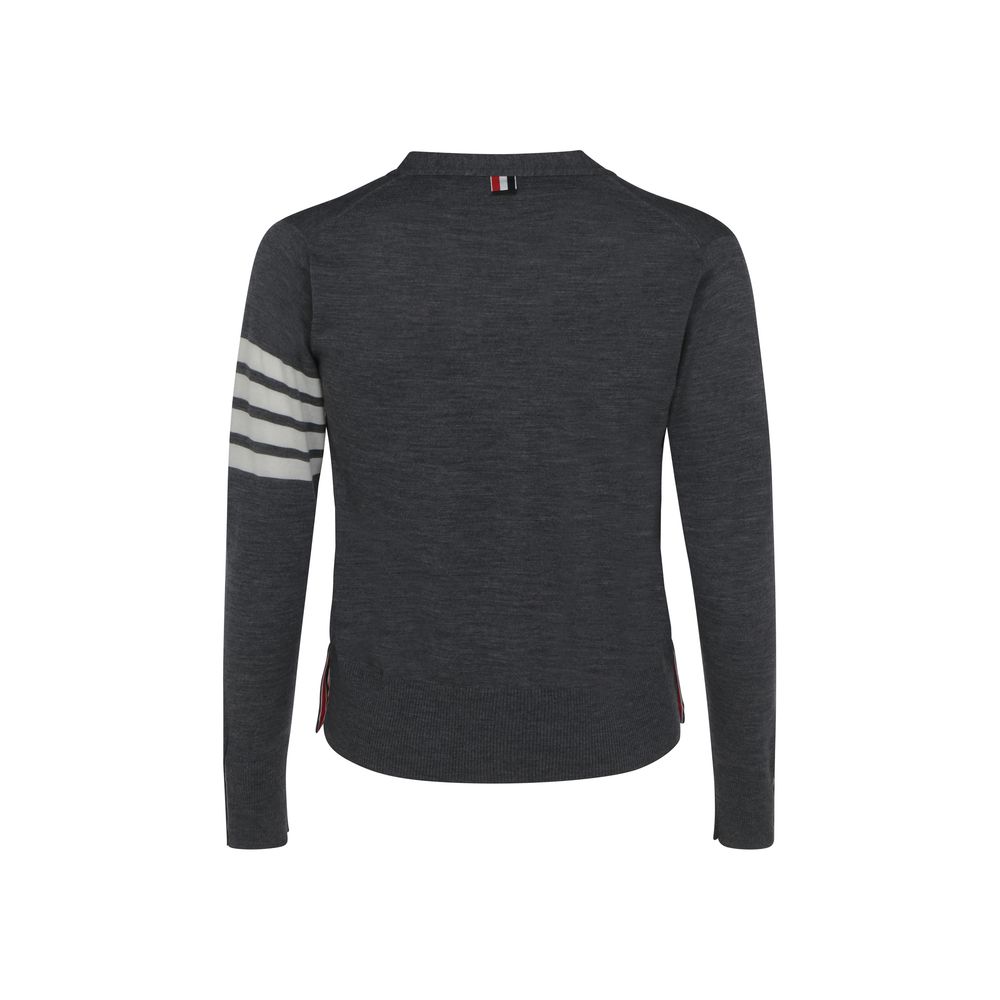 Thom Browne Gray Wool Oves Aries Cardigan