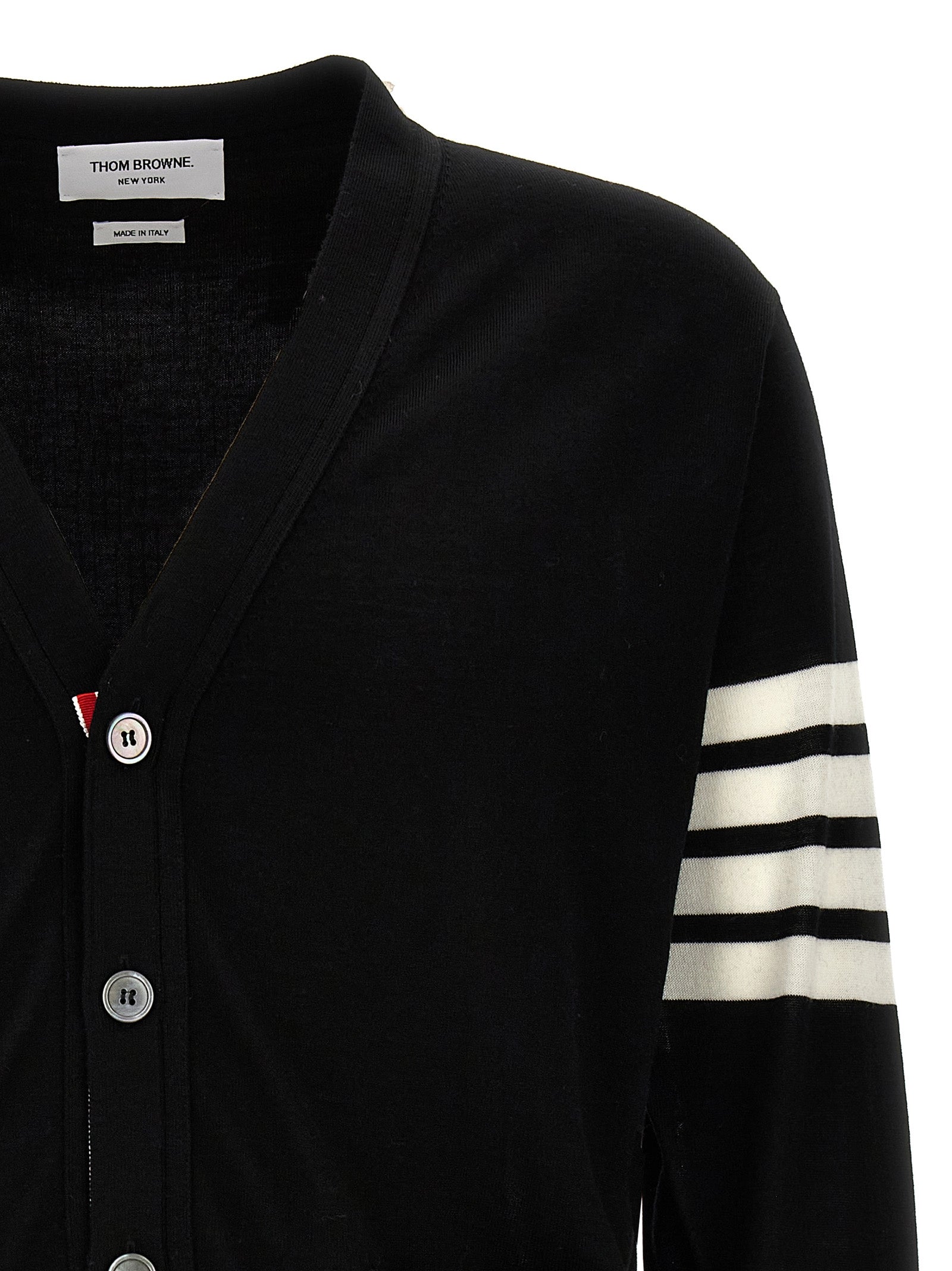 Thom Browne Black Virgin Wool Cardigan