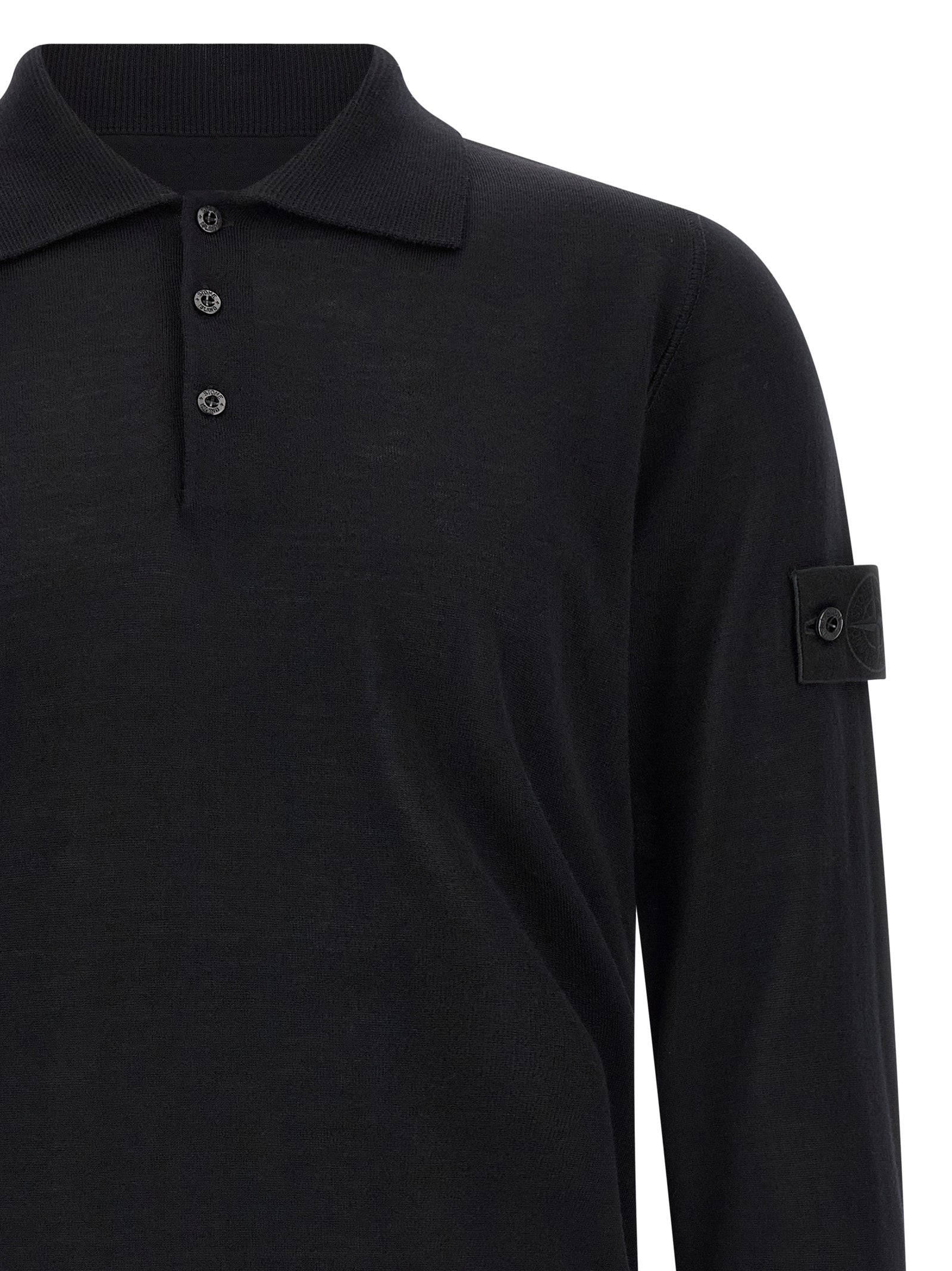 Stone Island Black Virgin Wool Cardigan