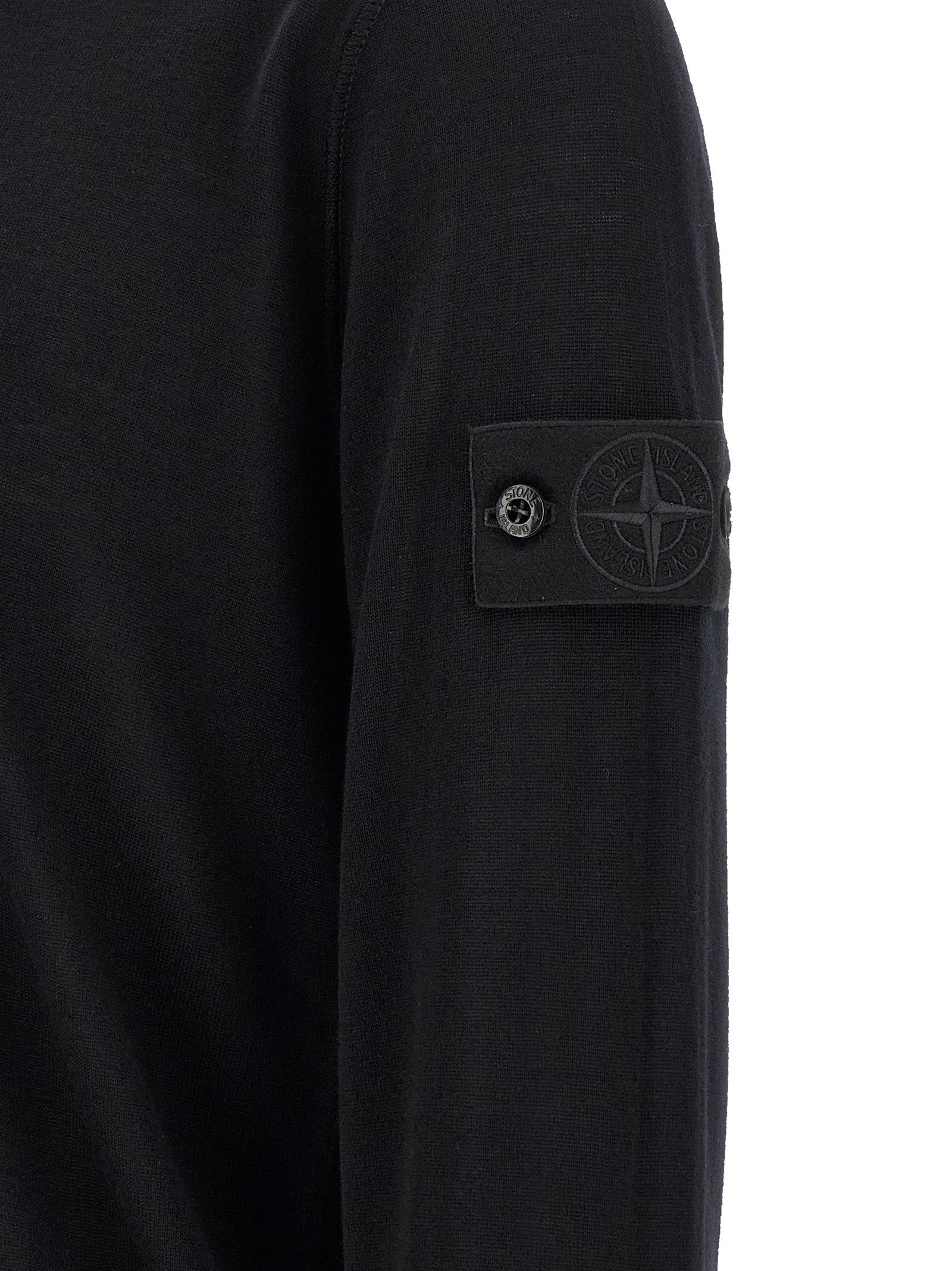 Stone Island Black Virgin Wool Cardigan