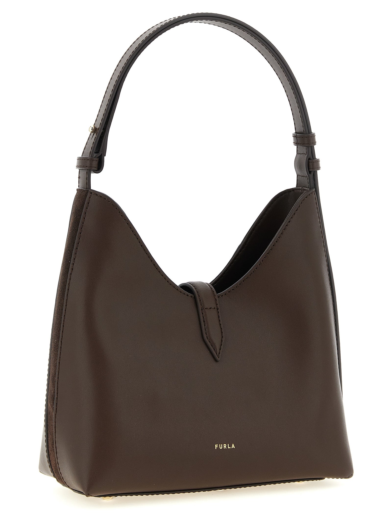 Furla Brown Calfskin Shoulder Bag