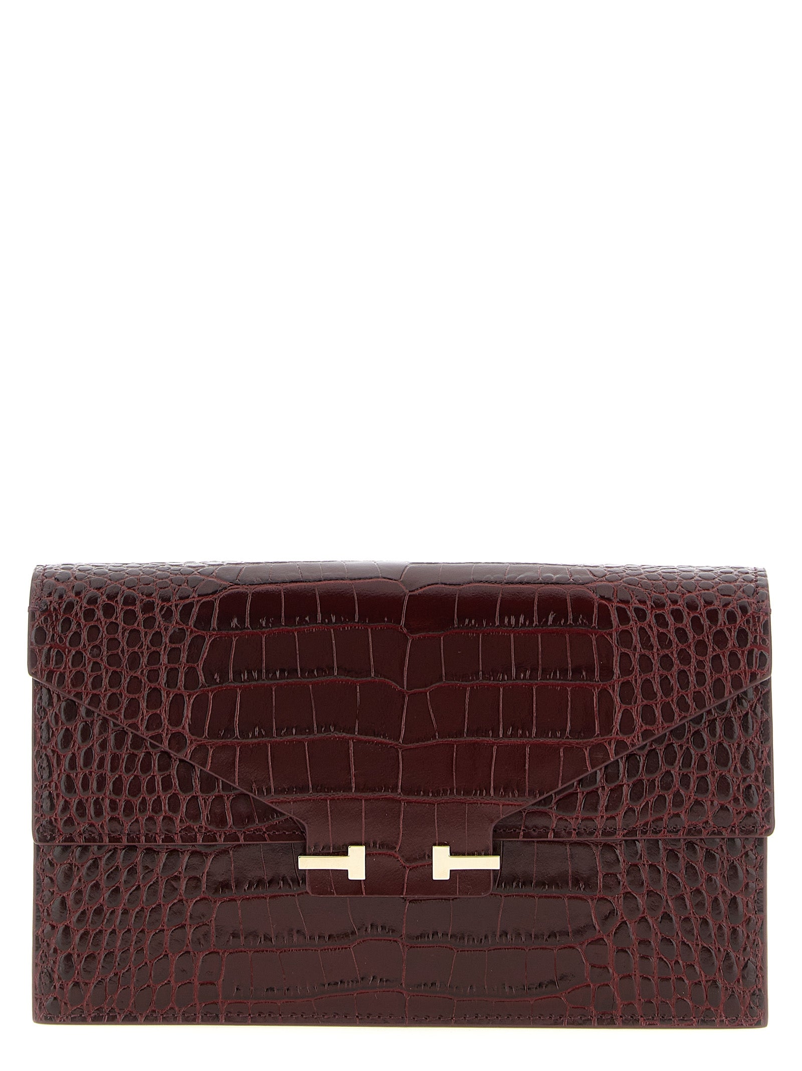 Tom Ford Bordeaux Calfskin Clutch Bag