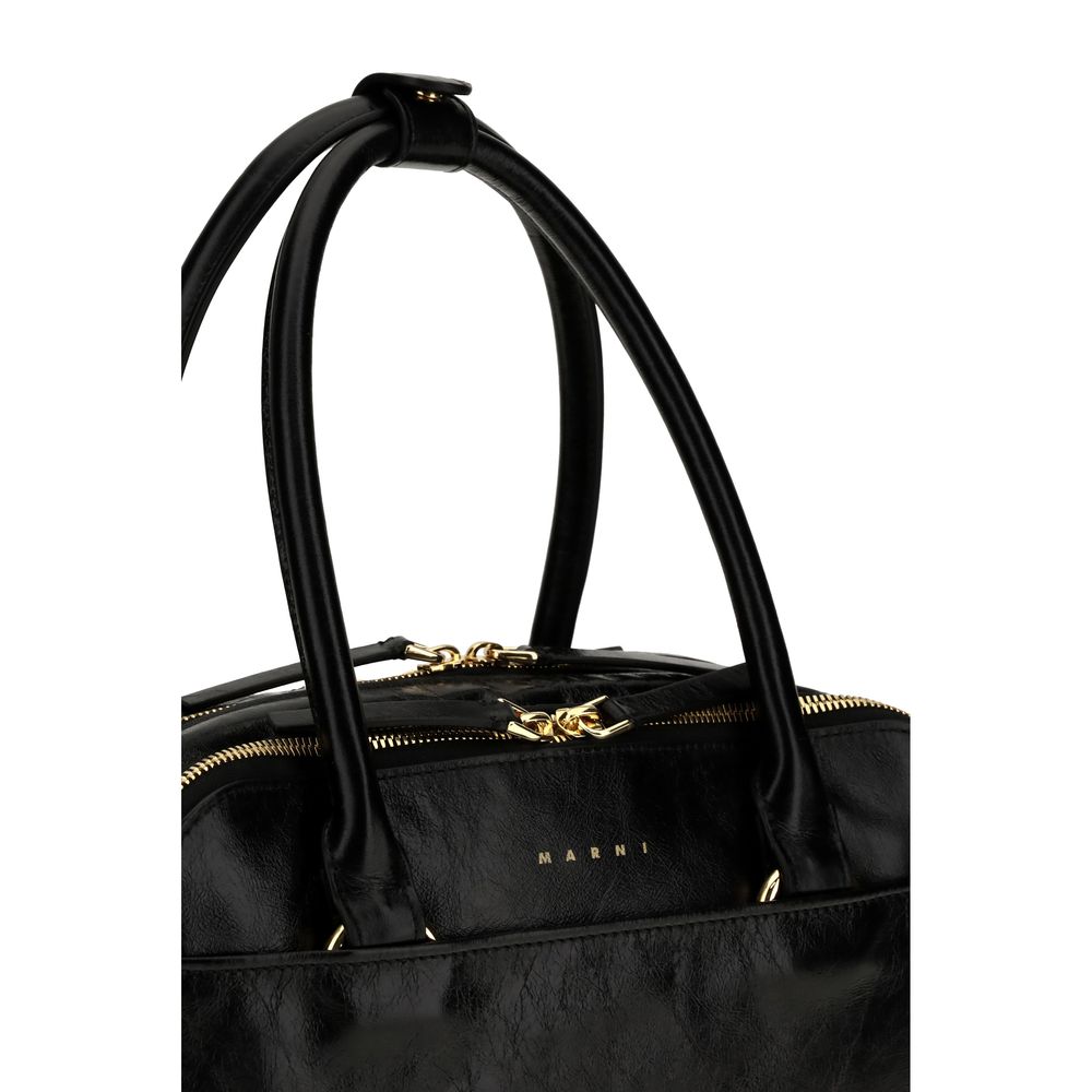 Marni Black Calf Leather Bos Taurus Handbag