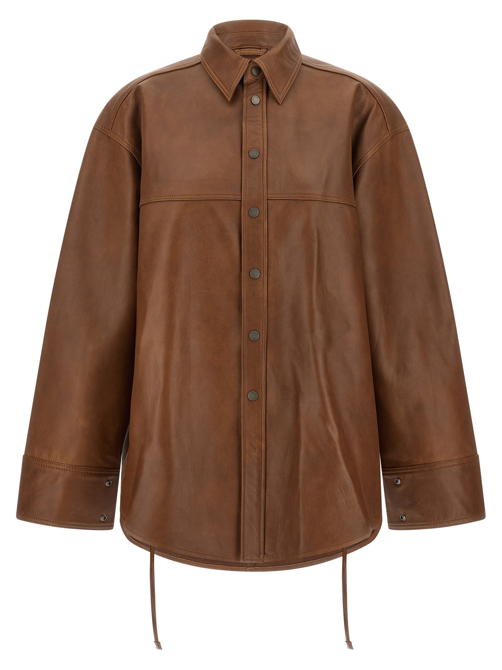 Haikure Brown Lambskin Blouse
