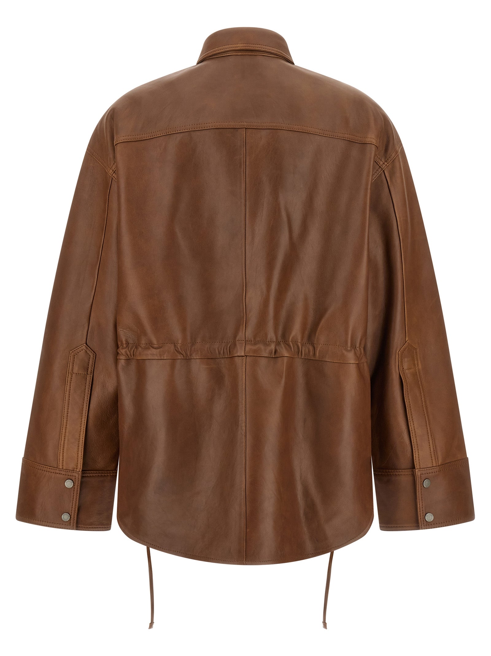 Haikure Brown Lambskin Blouse
