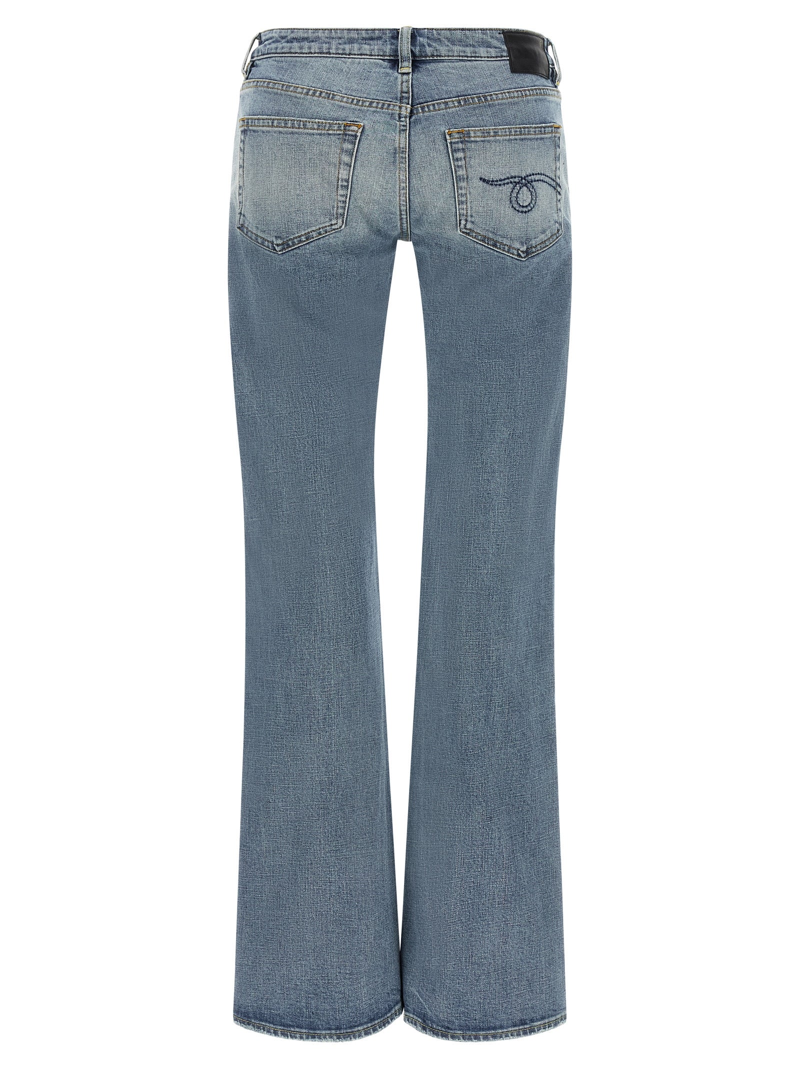 R13 Blue Cotton Flared Jeans