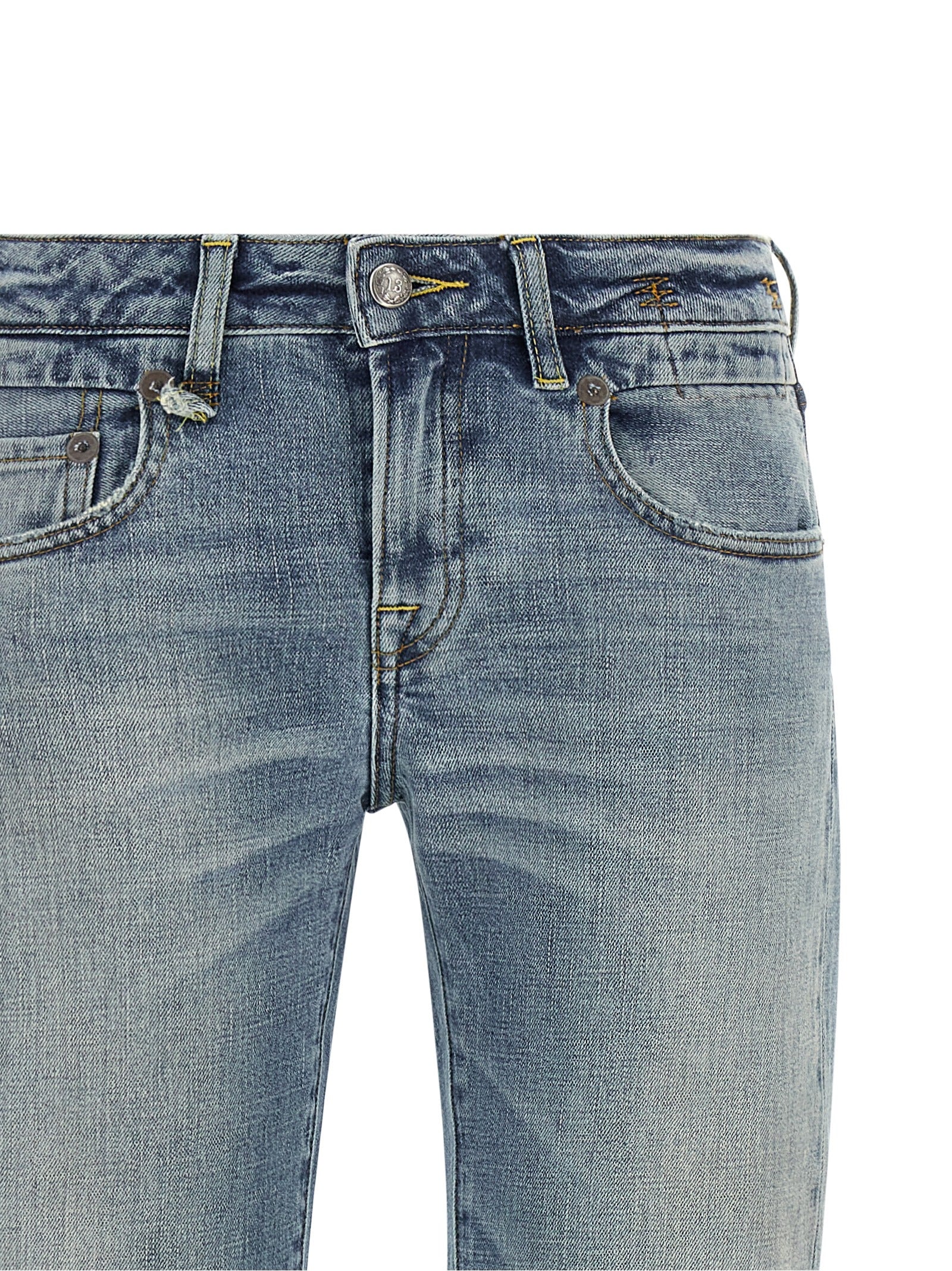 R13 Blue Cotton Flared Jeans