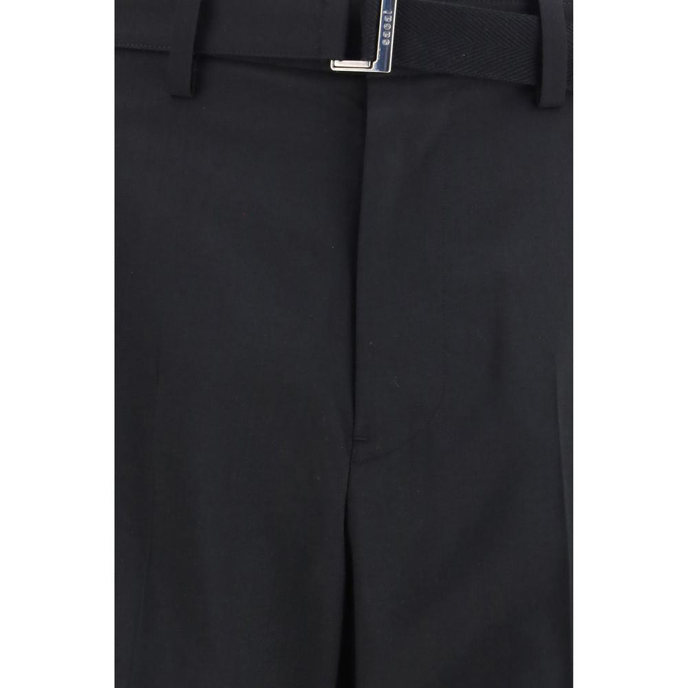 Sacai Black Polyester Casual Pants
