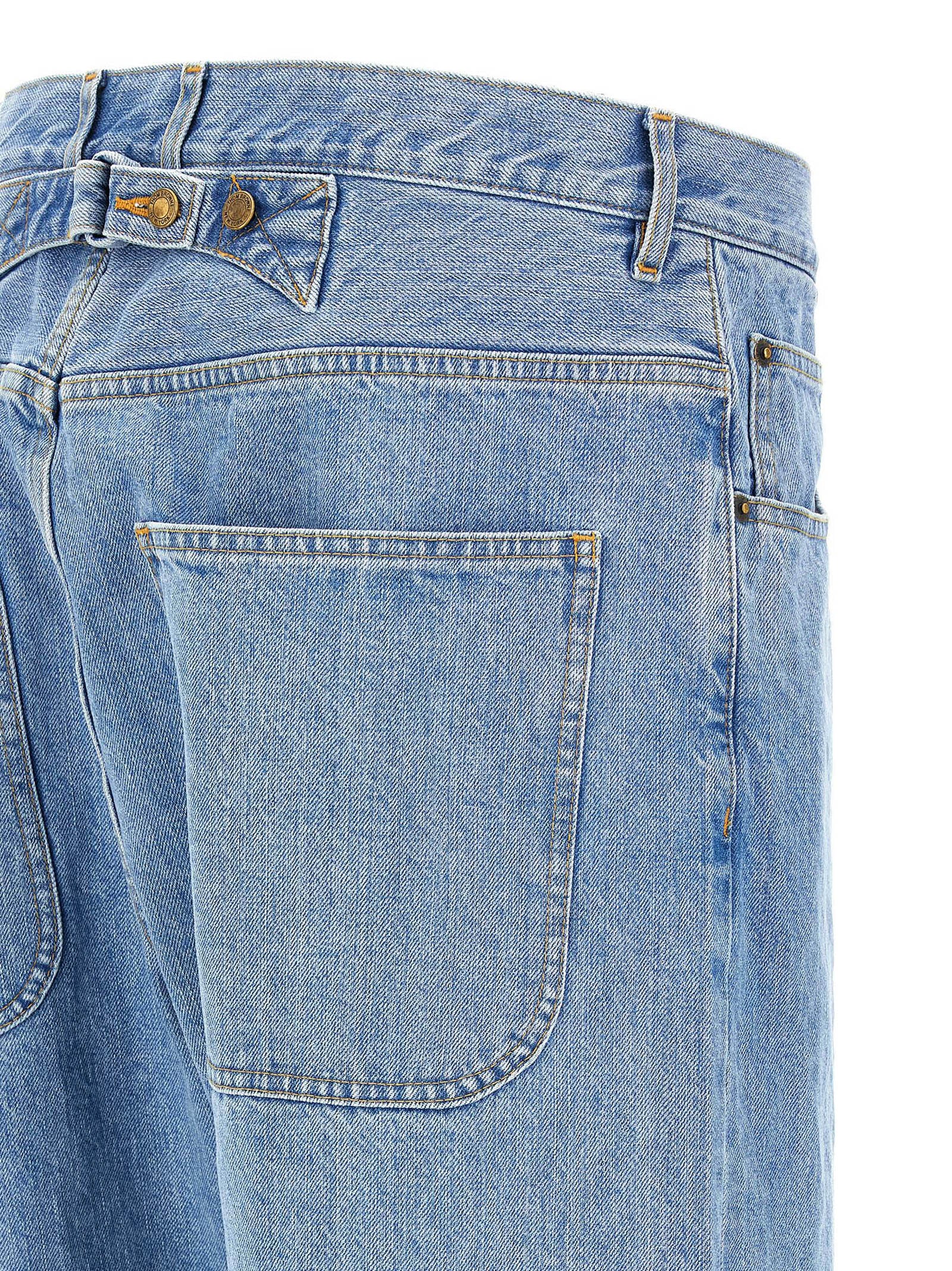 Thom Browne Blue Cotton Straight-Leg Jeans