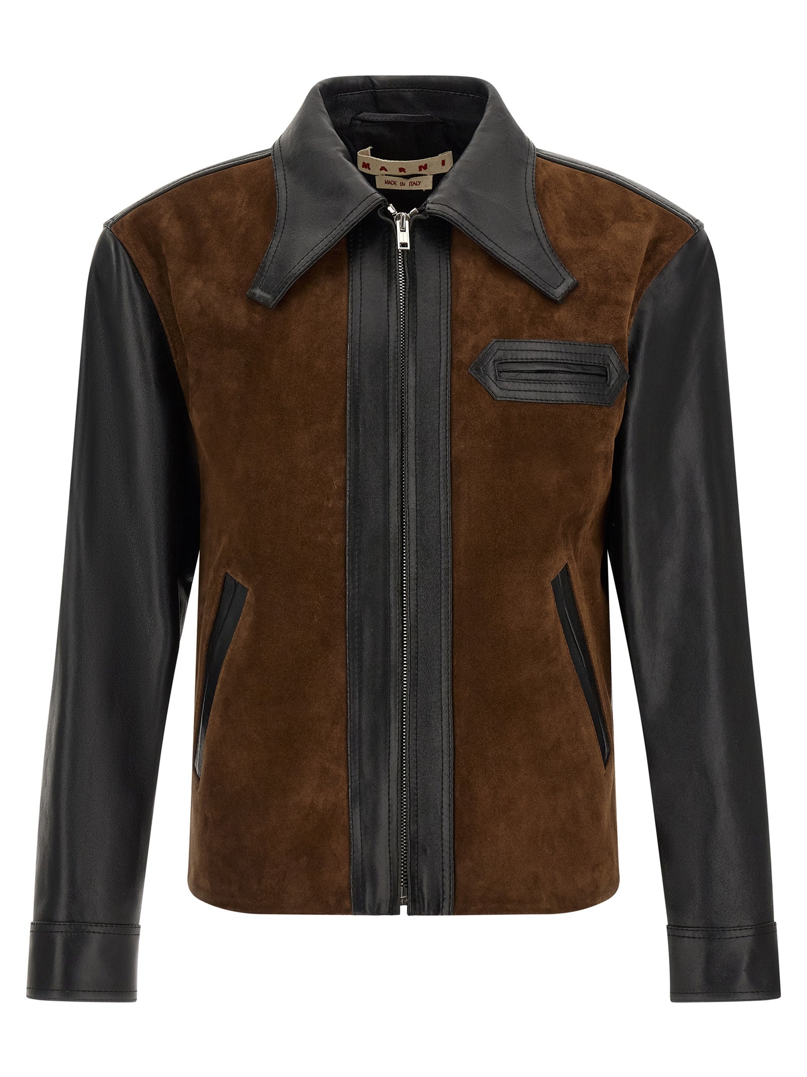 Marni Multicolor Calfskin Leather Jacket