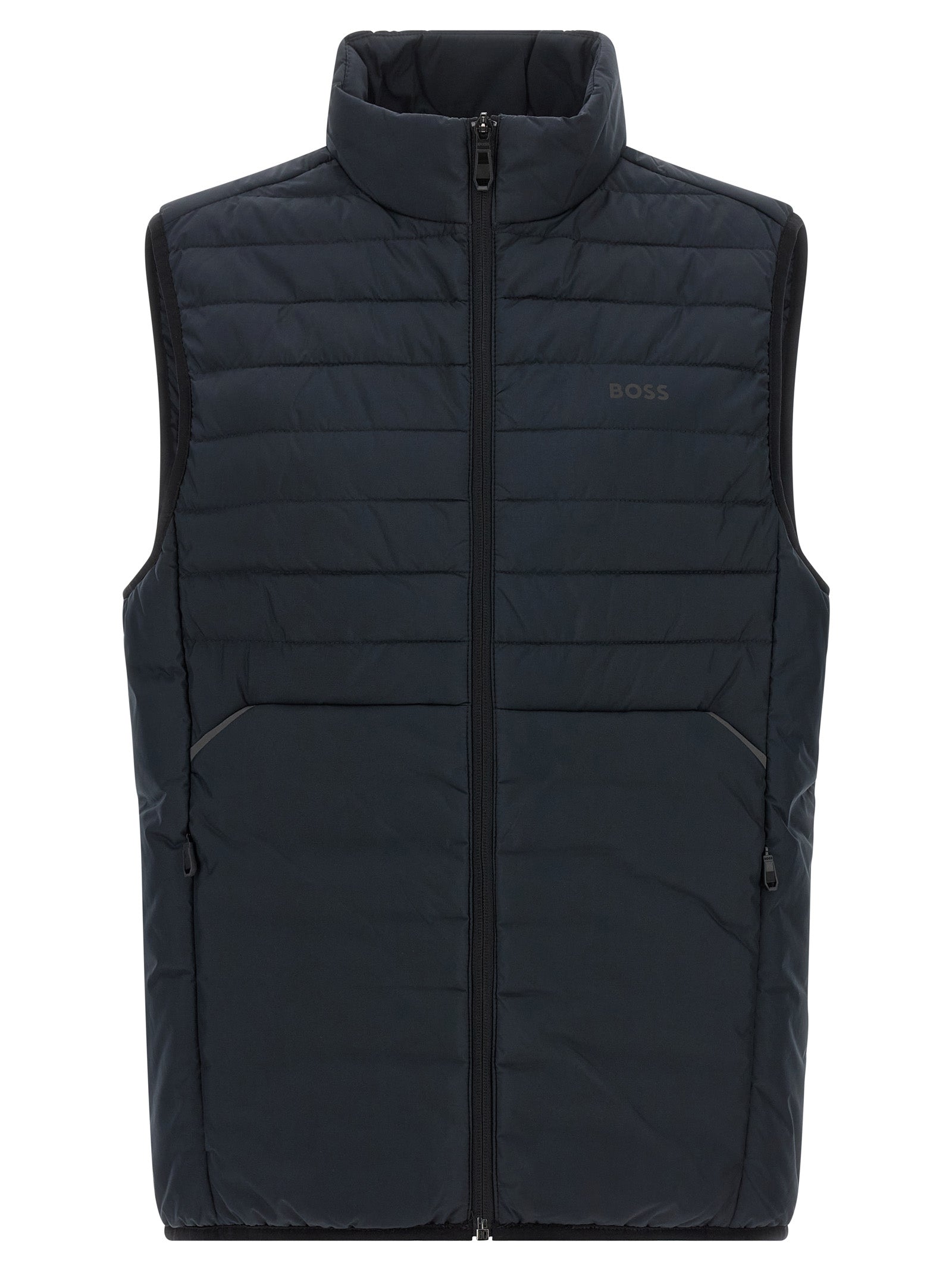 Hugo Boss Blue Polyester Sleeveless Jacket