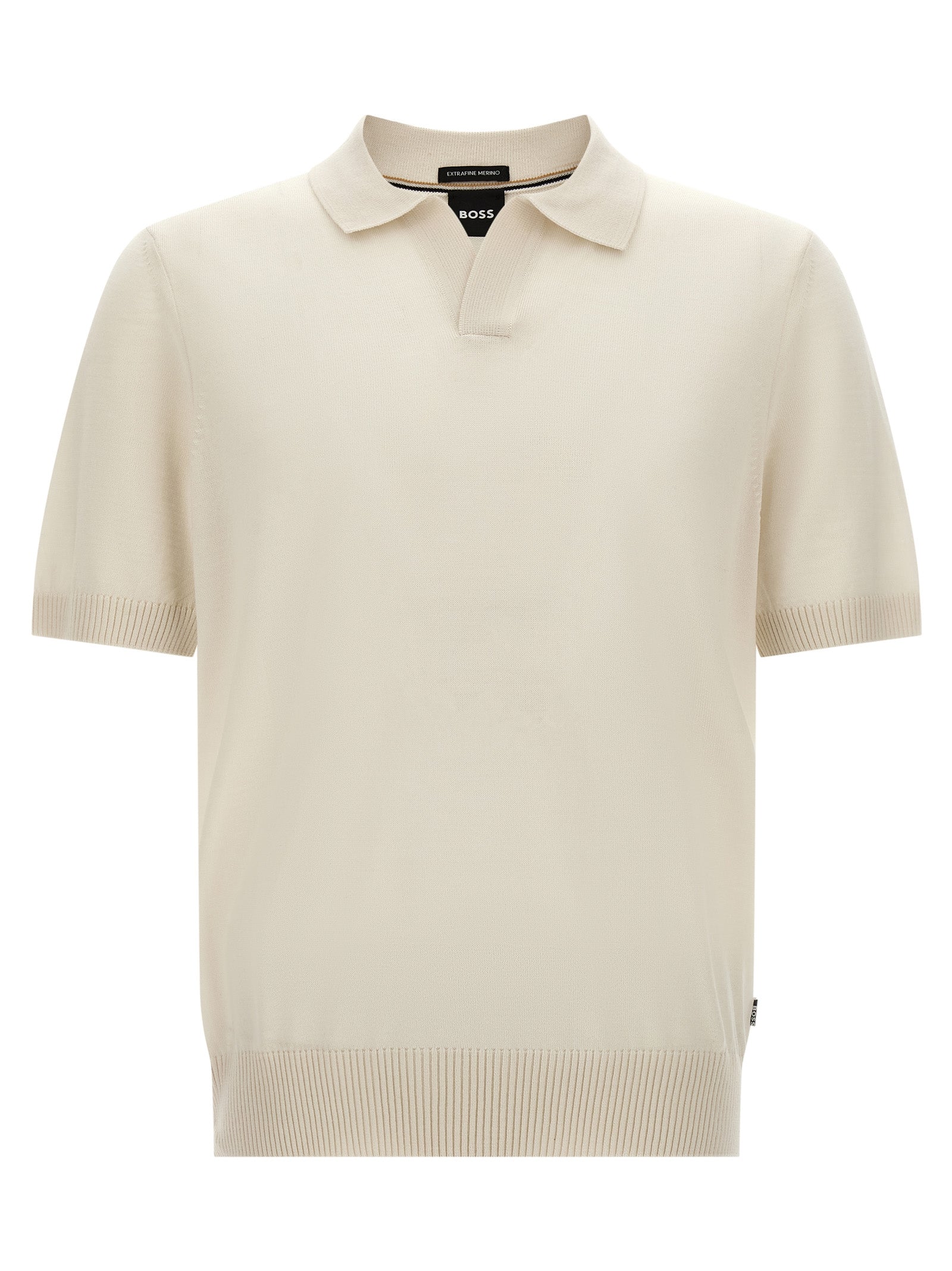 Hugo Boss White Virgin Wool Polo Shirt